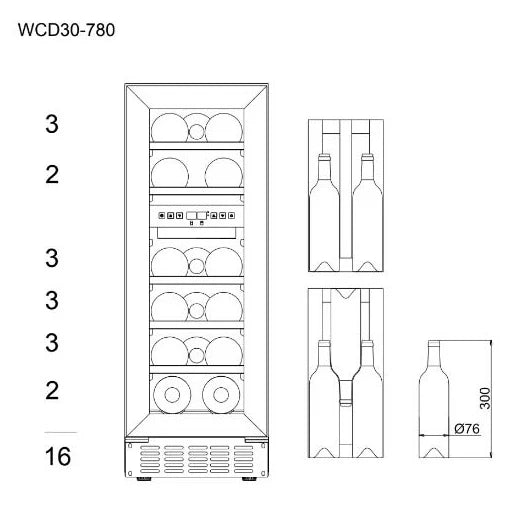 Wine Cooler 16 bottles mQuvée WineCave 780 30D Anthracite Black