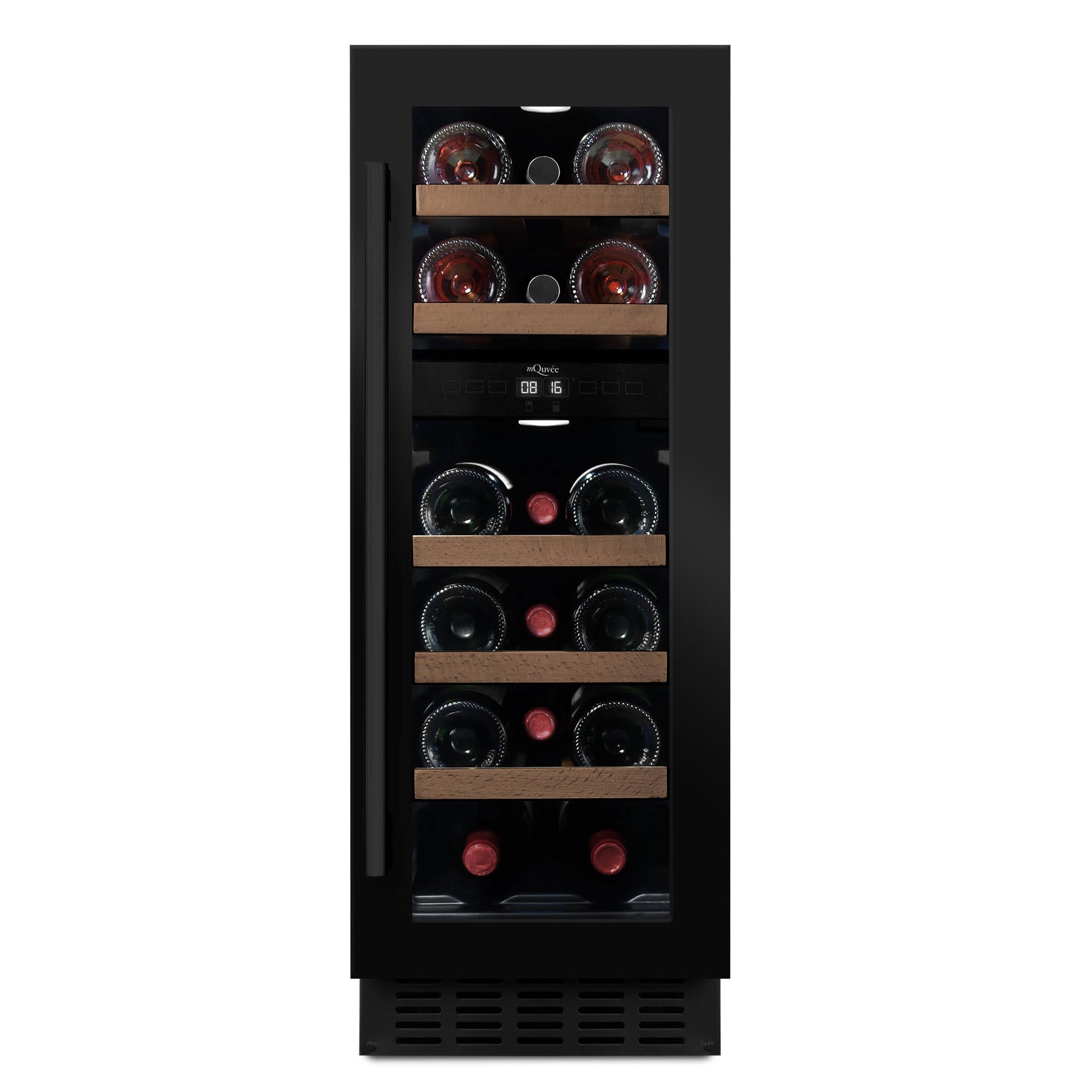 Vinoteca 16 botellas mQuvée WineCave 700 30D  doble zona Anthracite Black