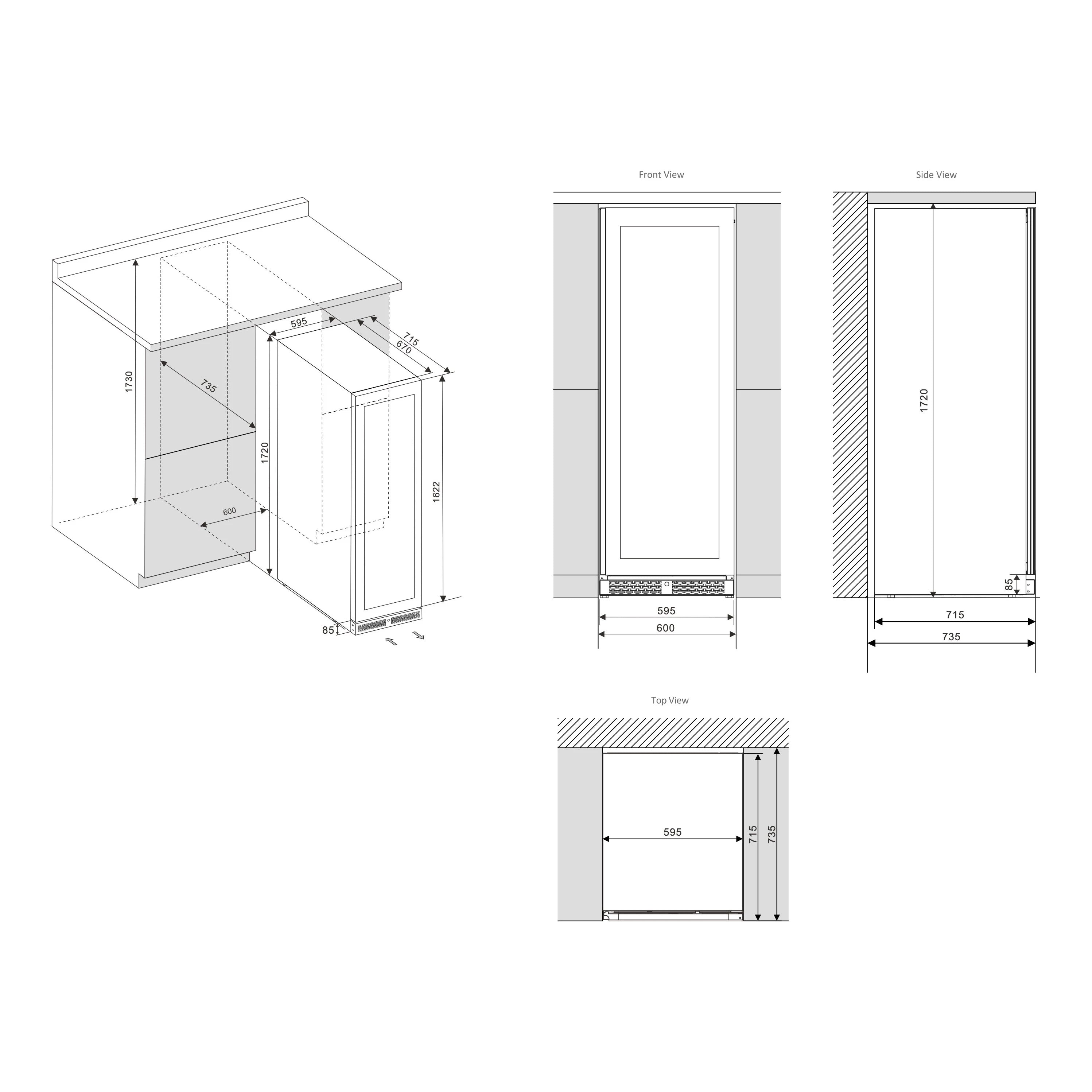 Vinoteca doble CELLA WFS163SD Black Triple zona