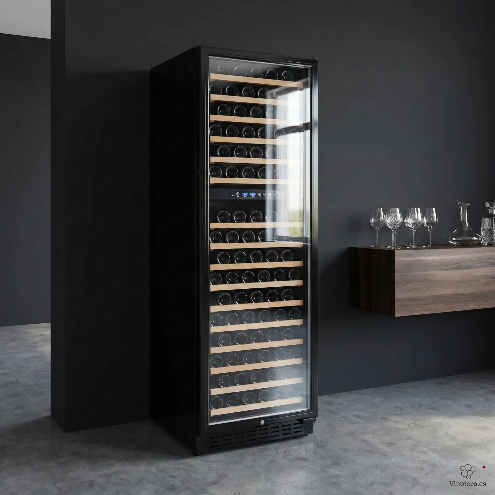 Wine Cooler 166 bottles Vinobox V168GC 2T Black Dual-zone