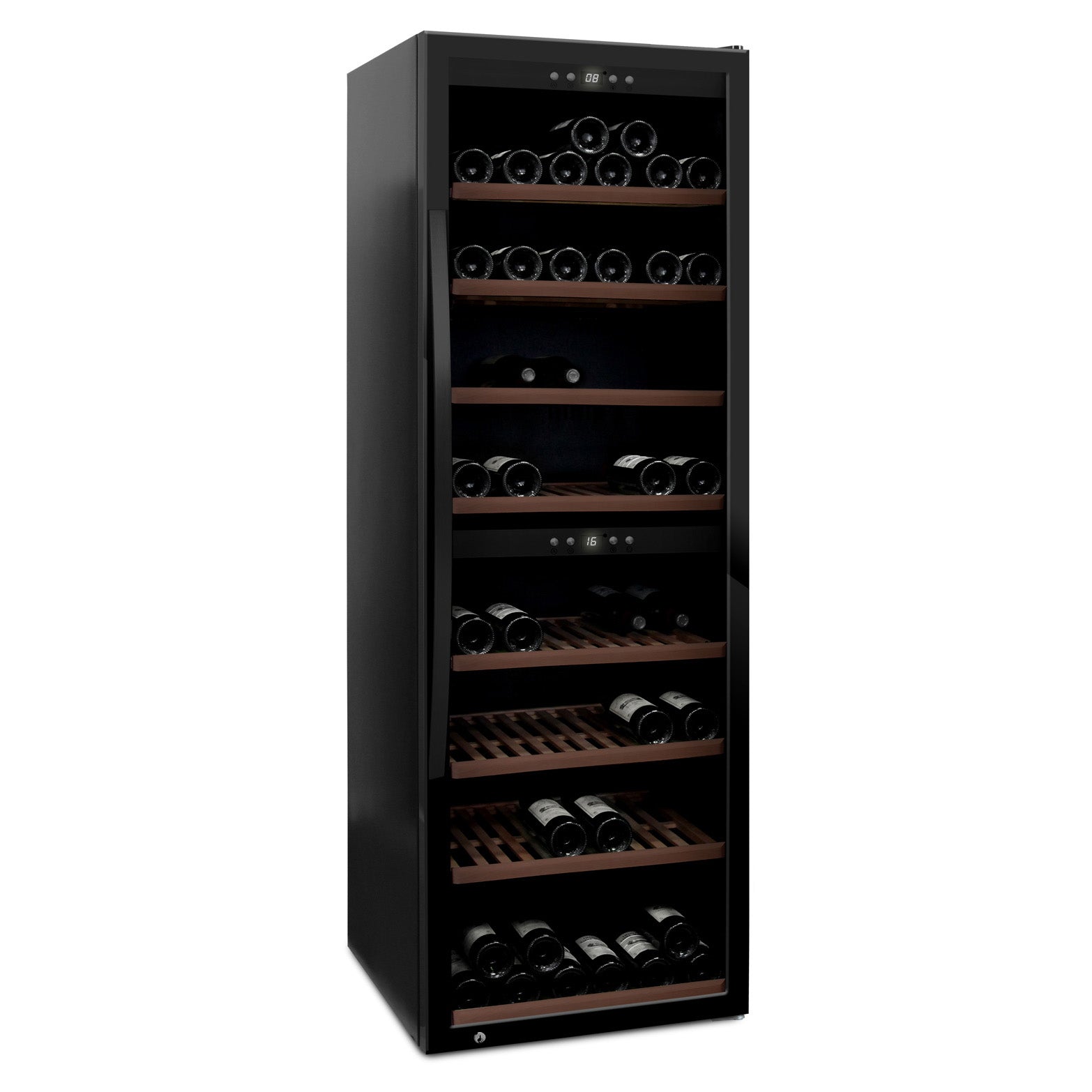 Wine Cooler 180 bottles mQuvée WineExpert 180 Fullglass Black Dual-zone