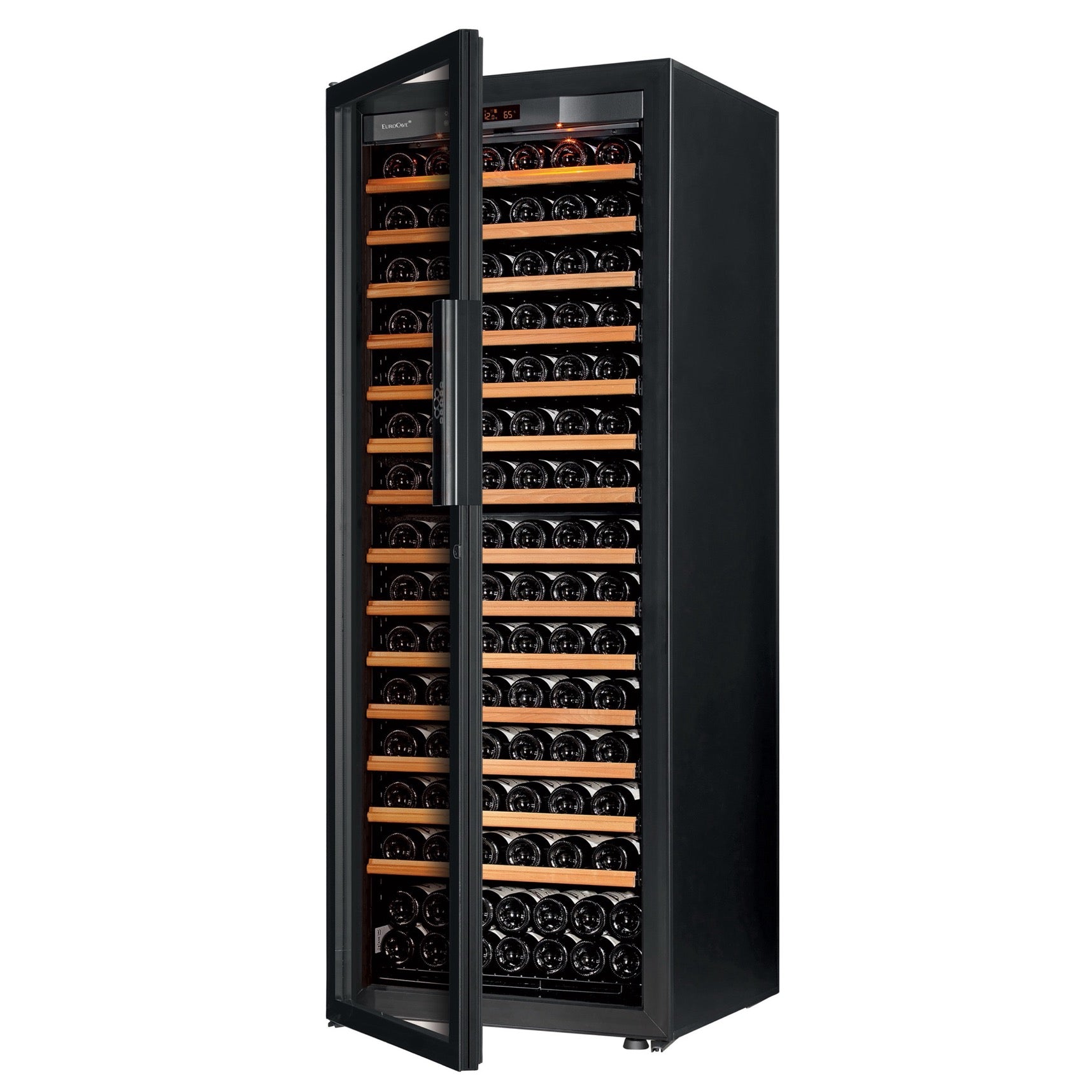 Vinoteca 182 botellas EuroCave Pure LFG14 Full Glass lateral llena