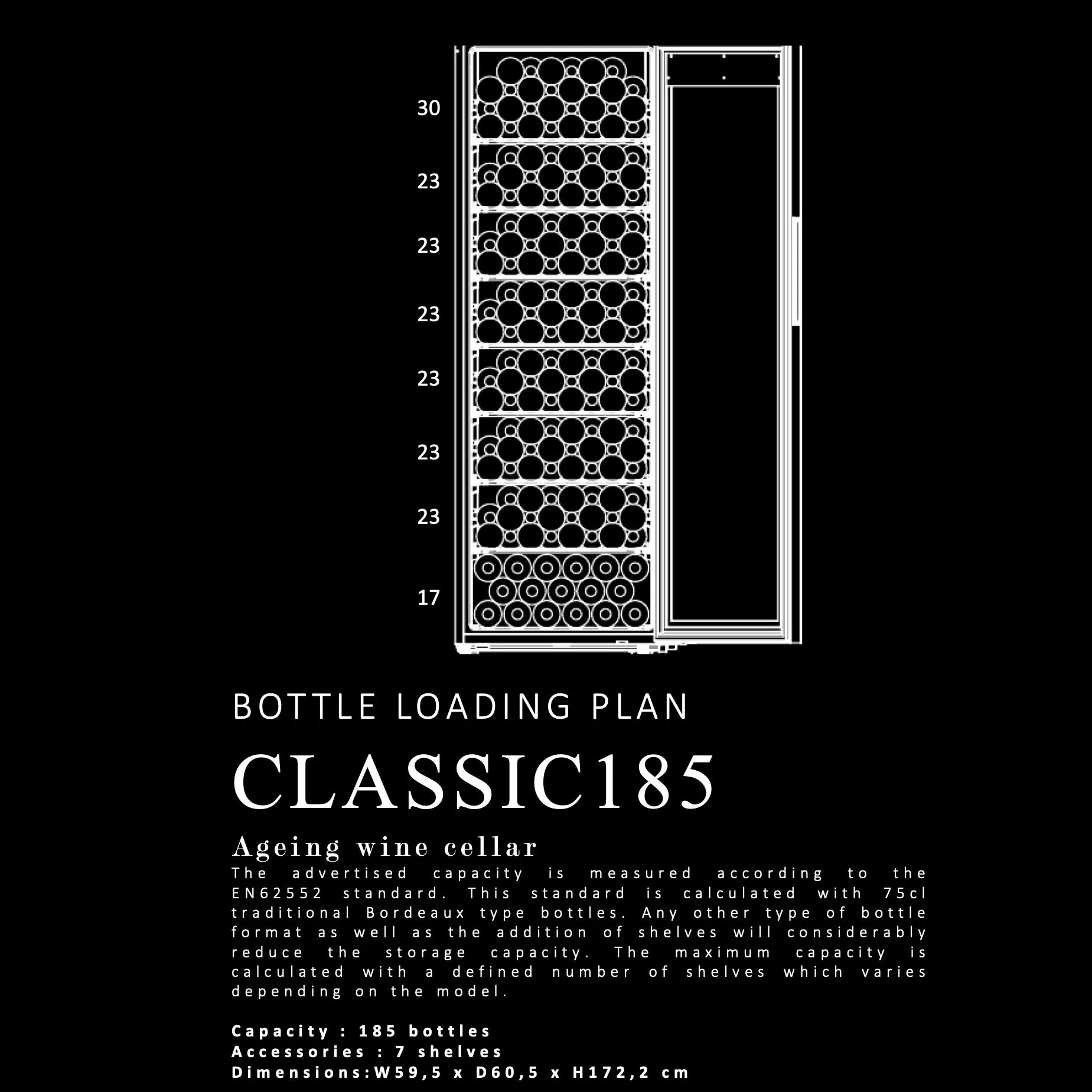 Vinoteca 185 botellas La Sommelière CLASSIC185