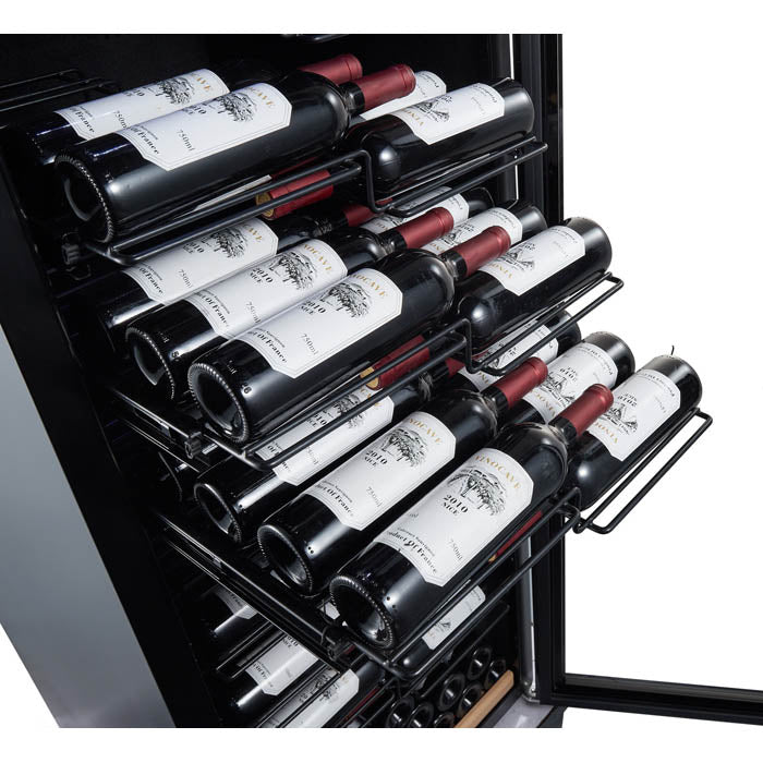 Wine Cooler 153 bottles mQuvée WineExpert 192 Fullglass Black Label-view Dual-zone