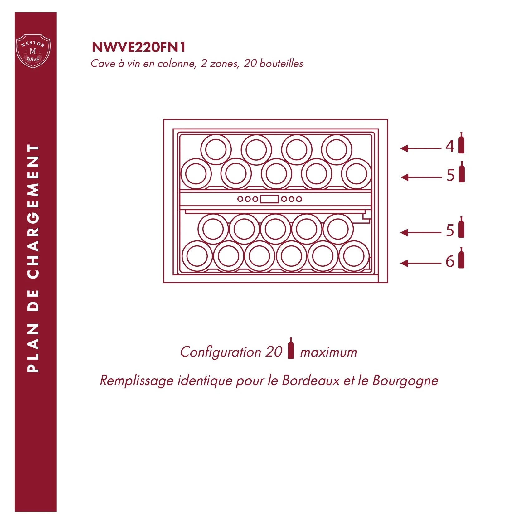 Vinoteca 20 botellas Nestor M Wine NWVE220FN1