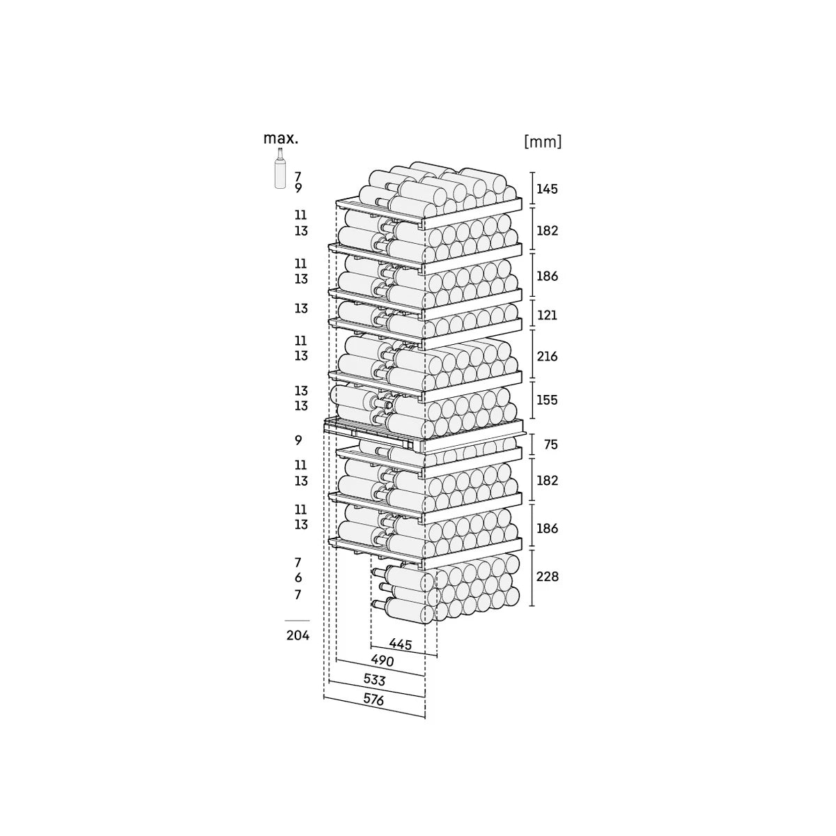 Wine Cooler 204 bottles Liebherr WPgbi 7472 Vinidor Selection