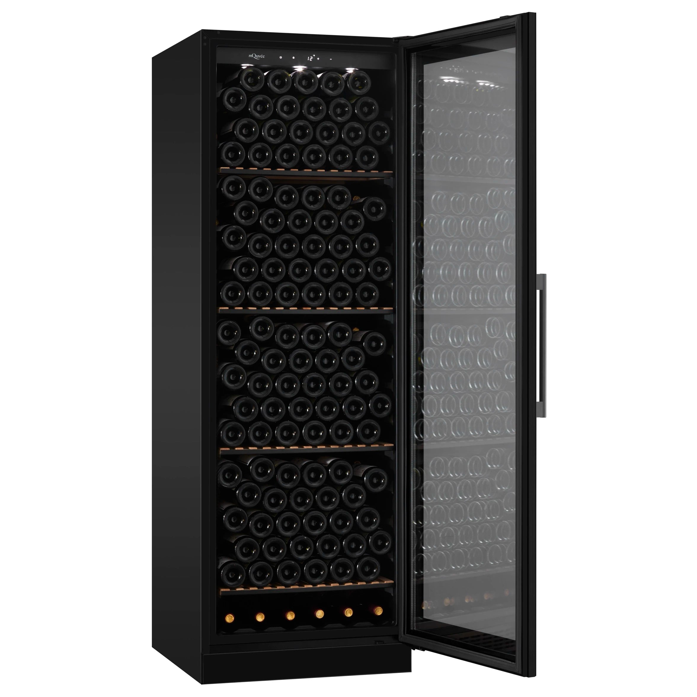 Wine Cooler 215 bottles mQuvée WineStore 215 Full Glass Black