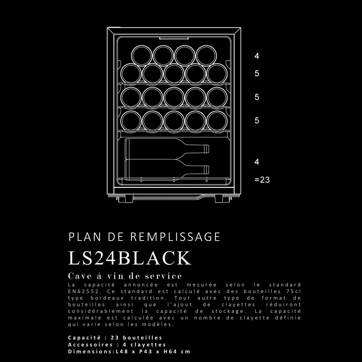 Vinoteca 23 botellas La Sommelière LS24BLACK