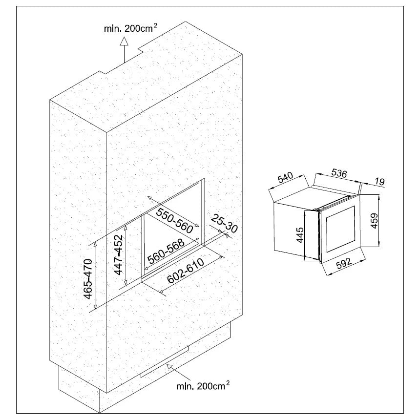 Vinoteca Avintage 24 botellas AVI24 Premium integrable en columna - OUTLET