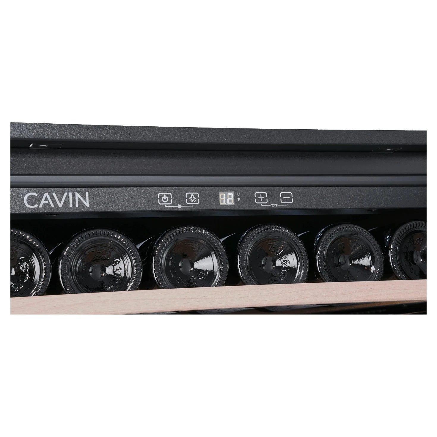 Cavin Scandinavian Collection 45 Fullglass Black, vinoteca compacta de 24 botellas con diseño full glass negro.