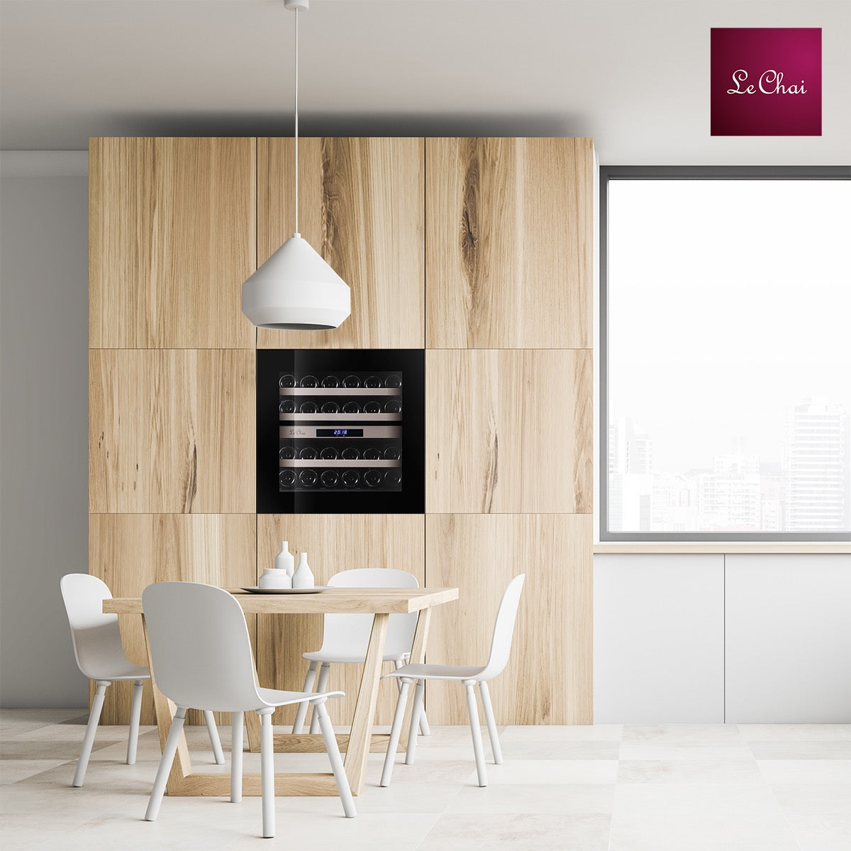 Built-in Wine Cooler 24 bottles Le Chai LBN240POV Black Dual-zone