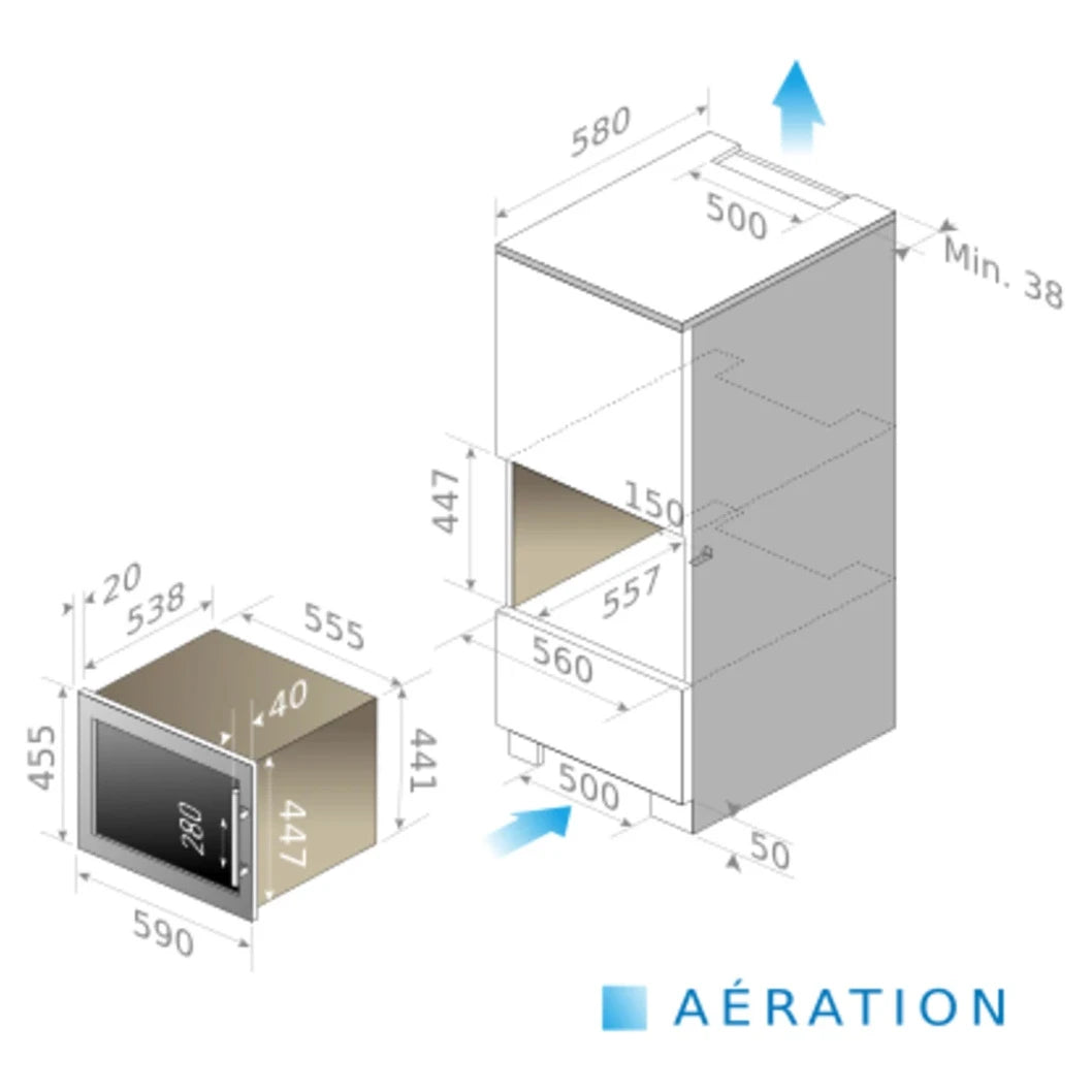 Vinoteca encastrable 24 botellas Le Chai LM245 Inox