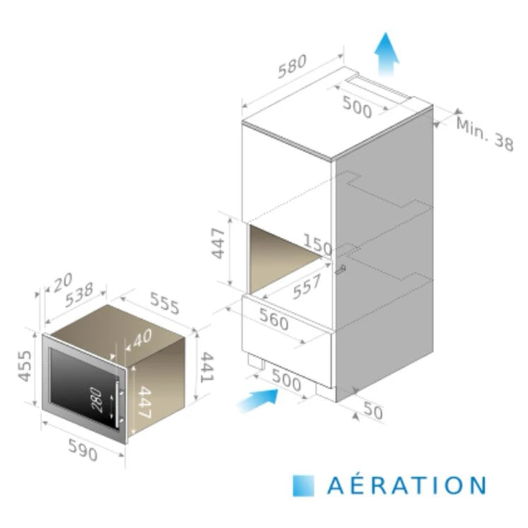 Vinoteca encastrable 24 botellas Le Chai LMN245 negro