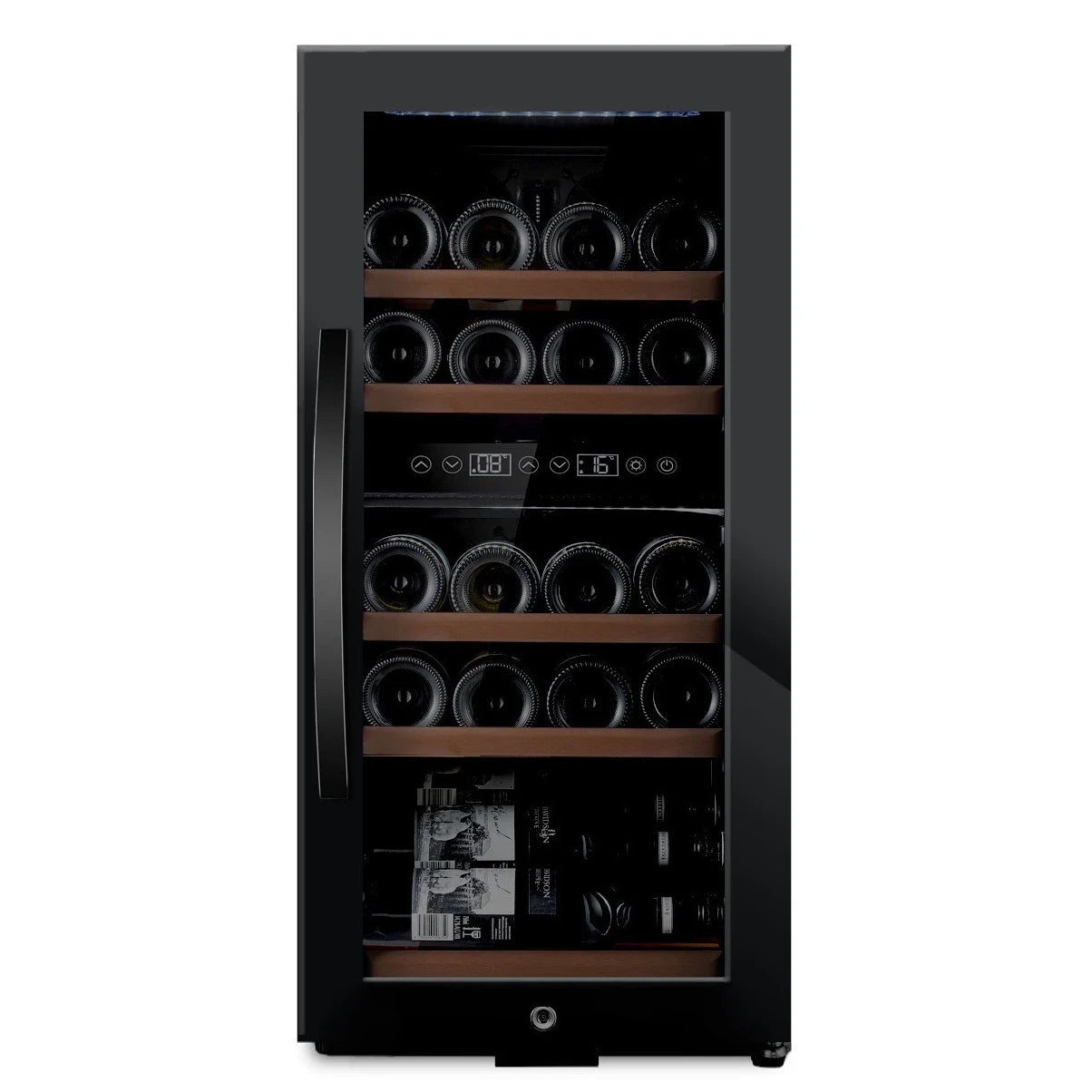 Wine Cooler 24 bottles mQuvée WineExpert 24 Fullglass Black Dual-zone
