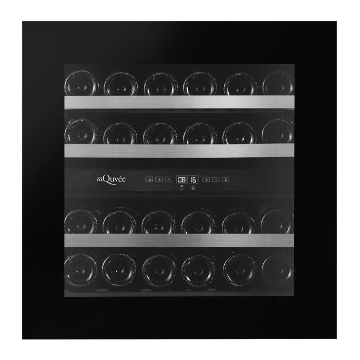 Vinoteca 25 botellas mQuvée WineKeeper 25D Push/Pull  doble zona FullGlass Black
