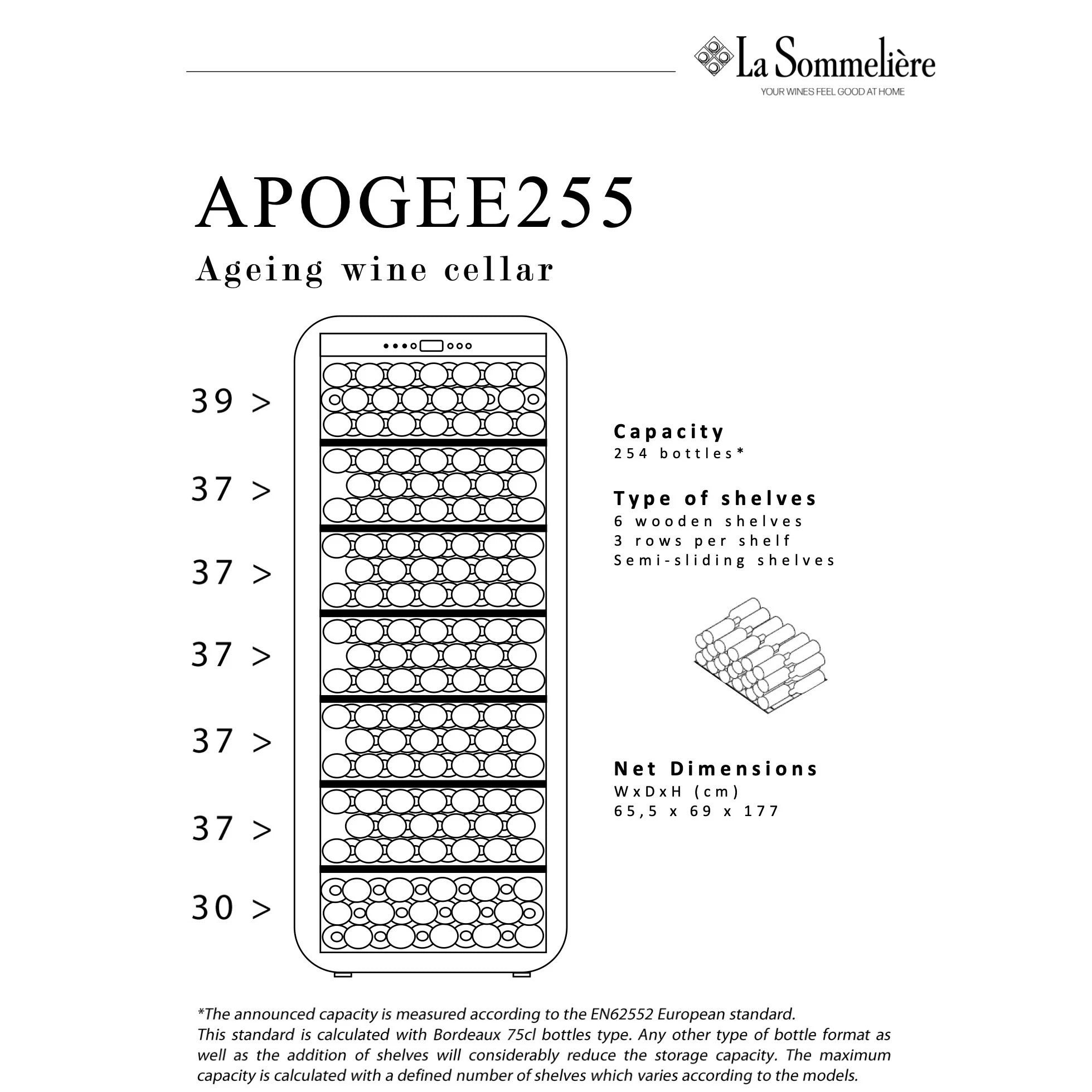 Vinoteca 254 botellas La Sommelière APOGEE 255N