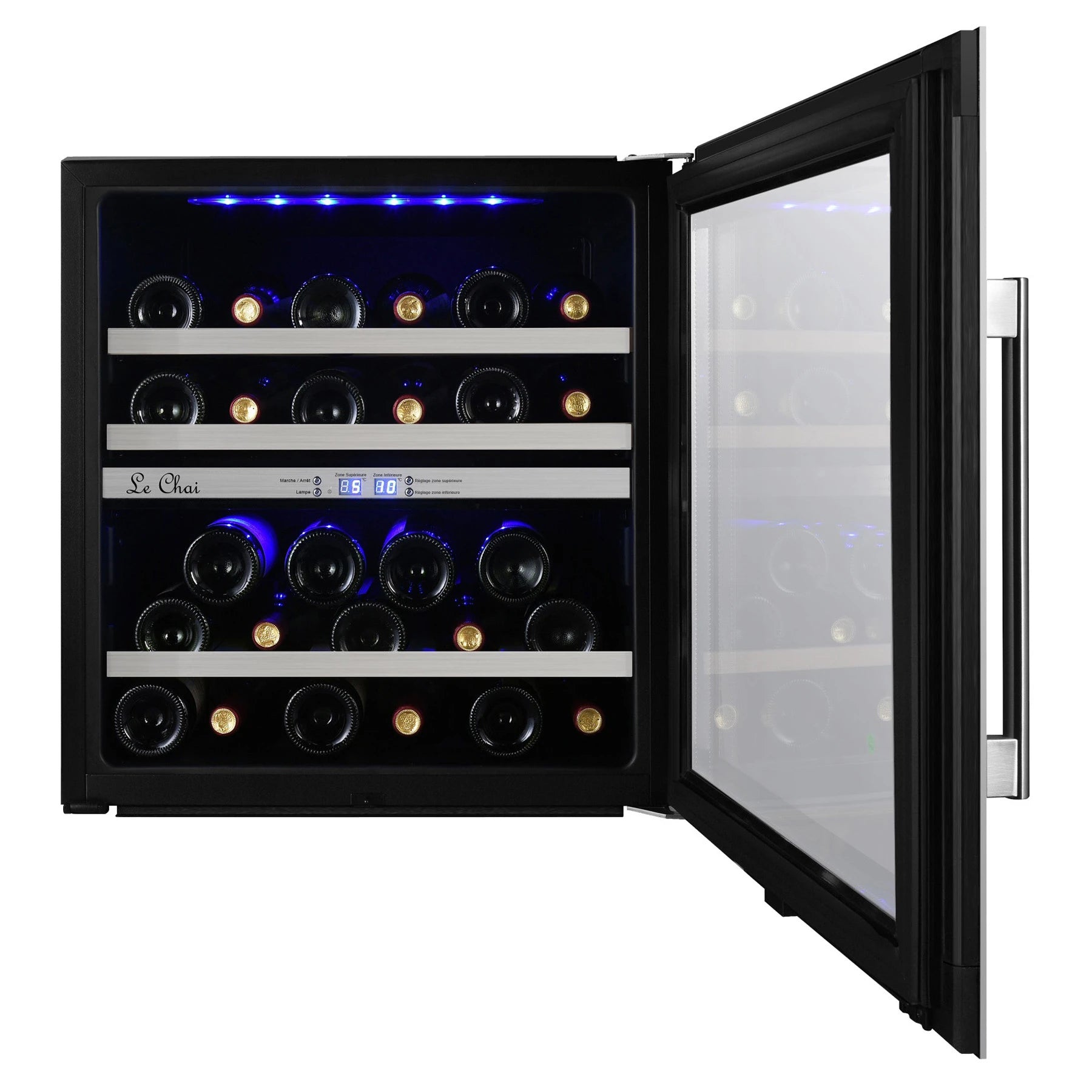 Vinoteca Le Chai LBN270 de 27 botellas con estantes interiores.