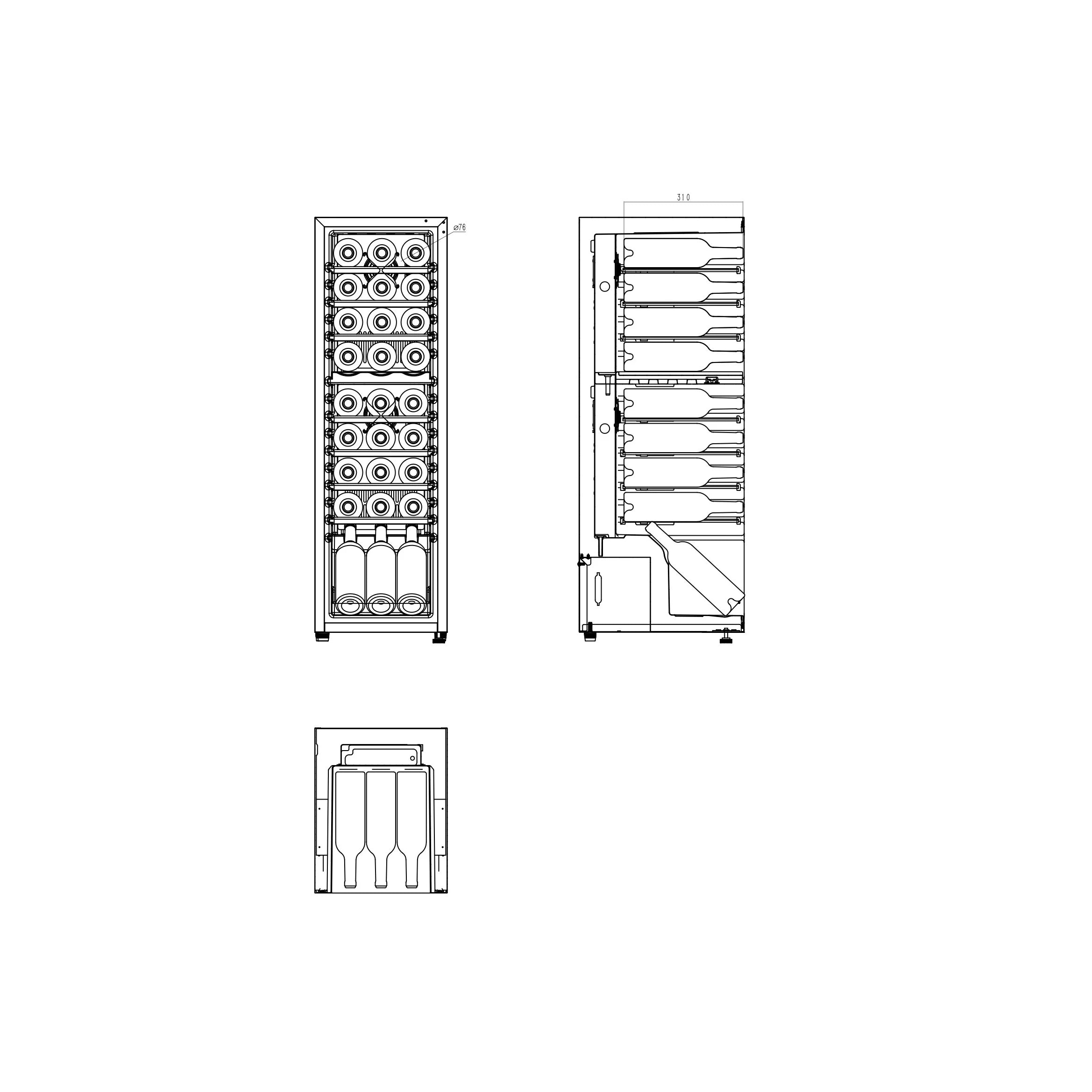 Wine Cooler 27 bottles Cavin Northern Collection 27 Black