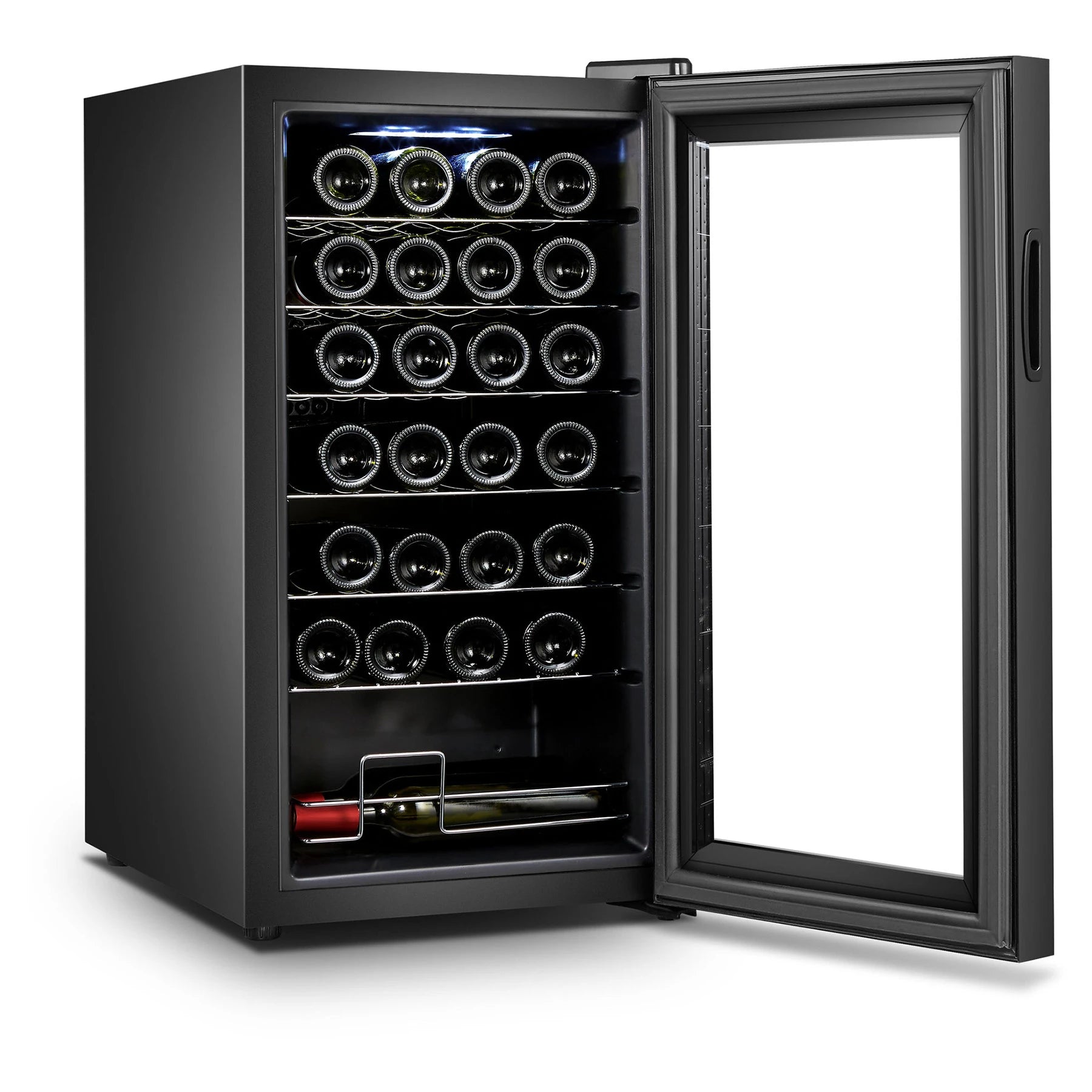 Cavanova CV028CNM, vinoteca de 28 botellas de libre instalación con puerta de cristal.