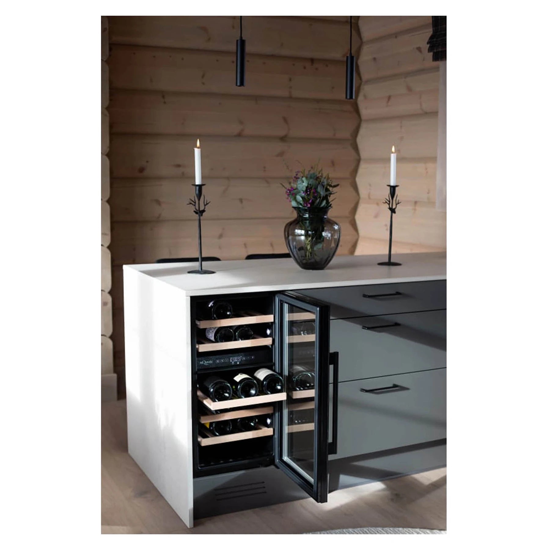 Wine Cooler 28 bottles mQuvée WineCave 700 40D Anthracite Black Dual-zone