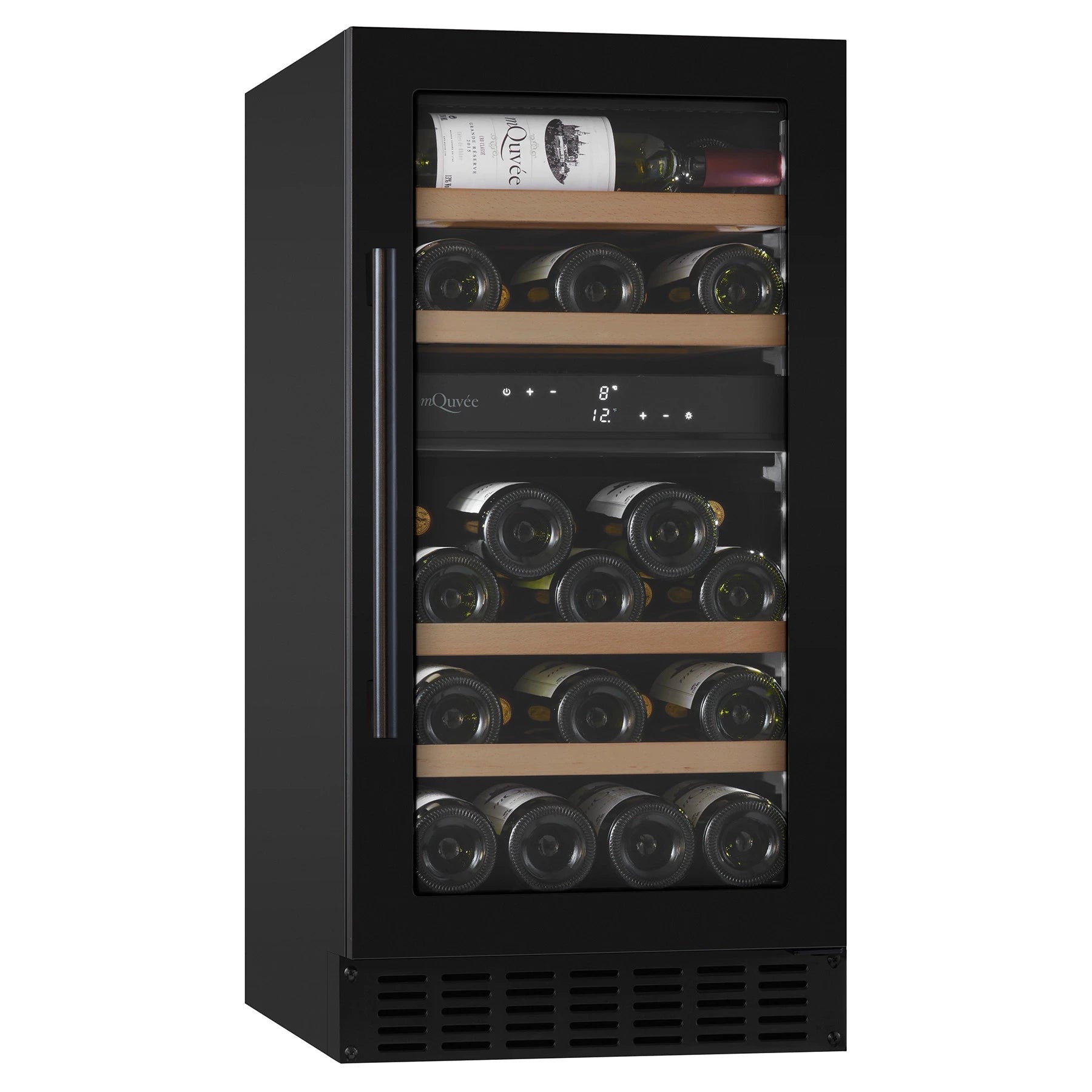 Wine Cooler 28 bottles mQuvée WineCave 700 40D Anthracite Black Dual-zone