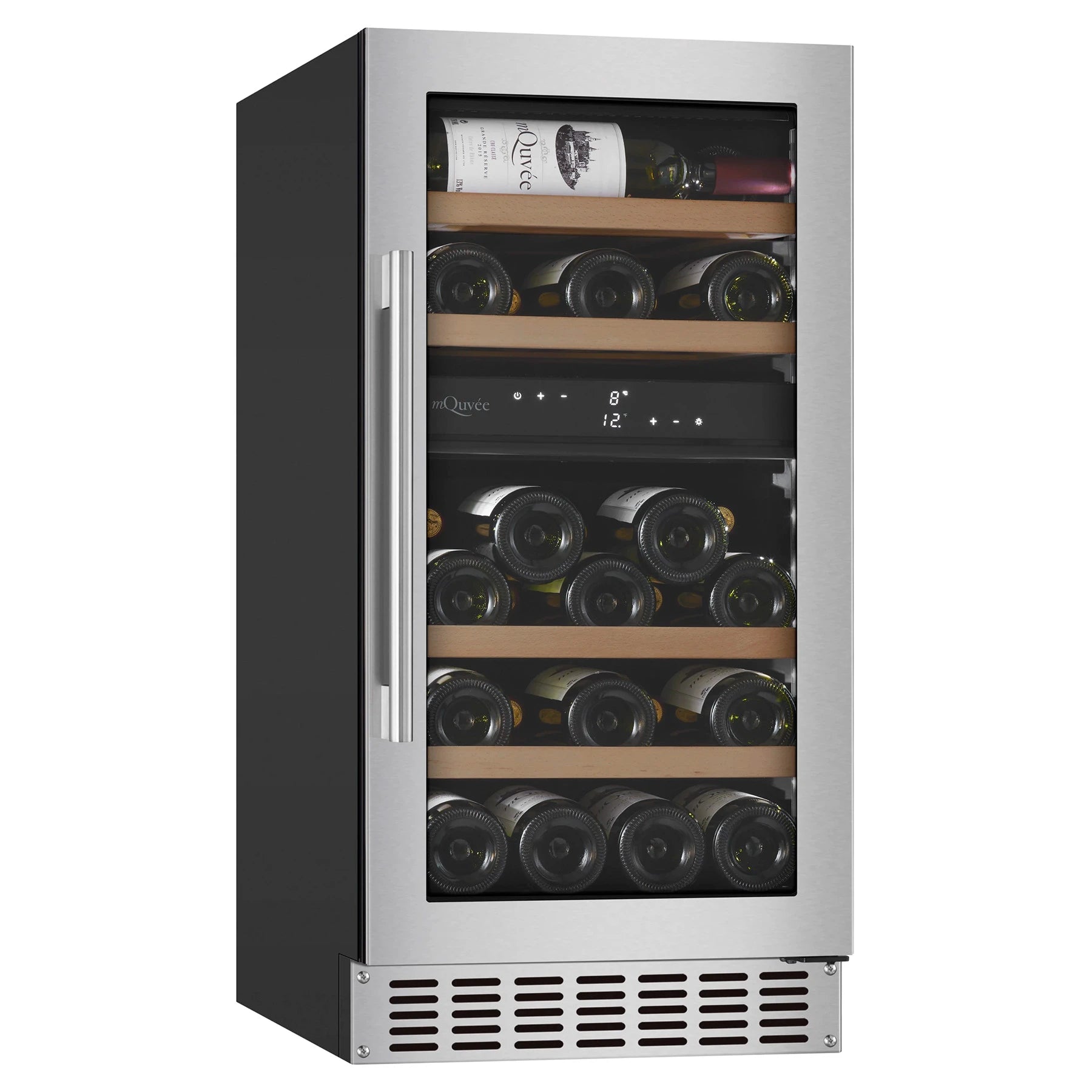 Wine Cooler 28 bottles mQuvée WINECAVE 700 40D Stainless Dual-zone