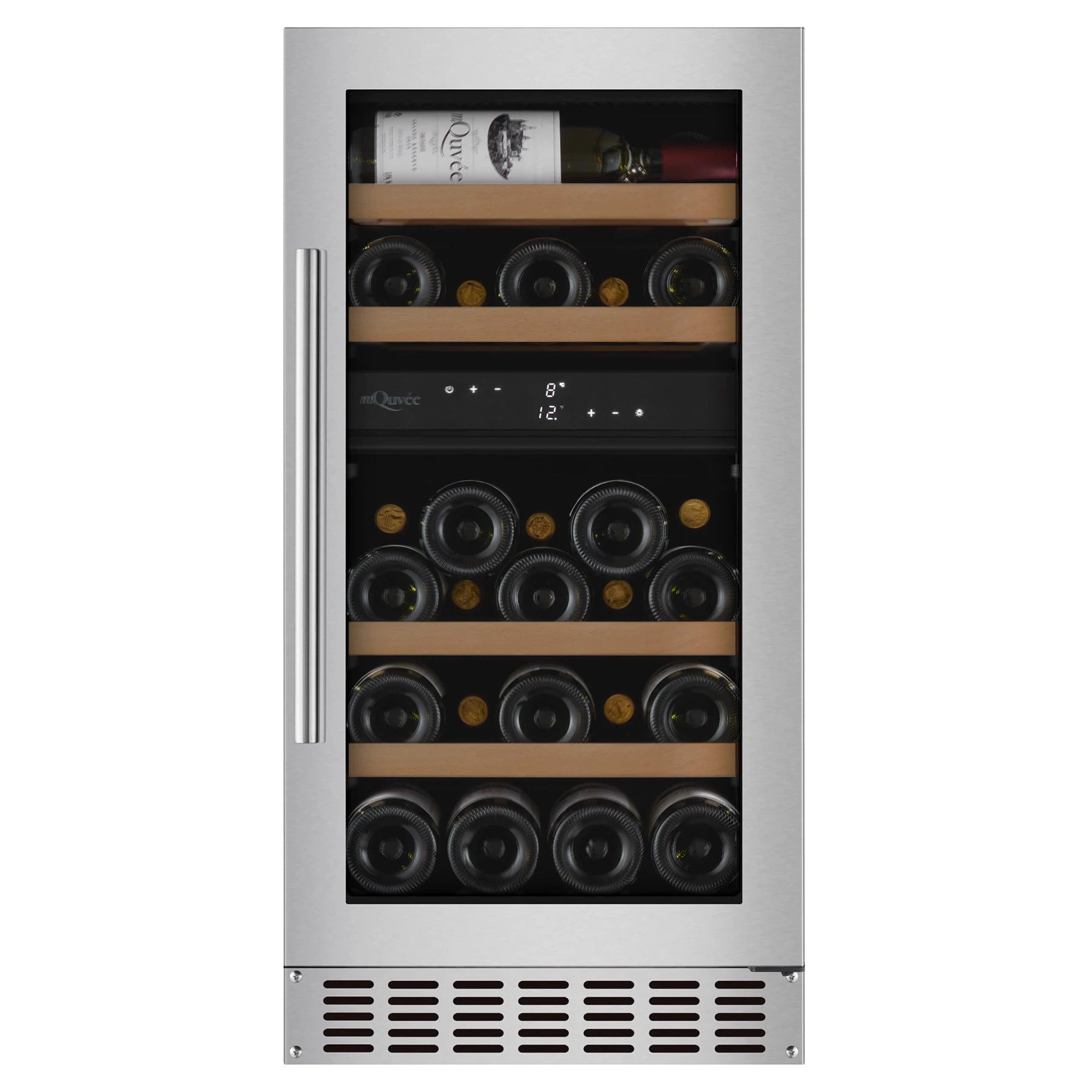 Wine Cooler 28 bottles mQuvée WINECAVE 700 40D Stainless Dual-zone