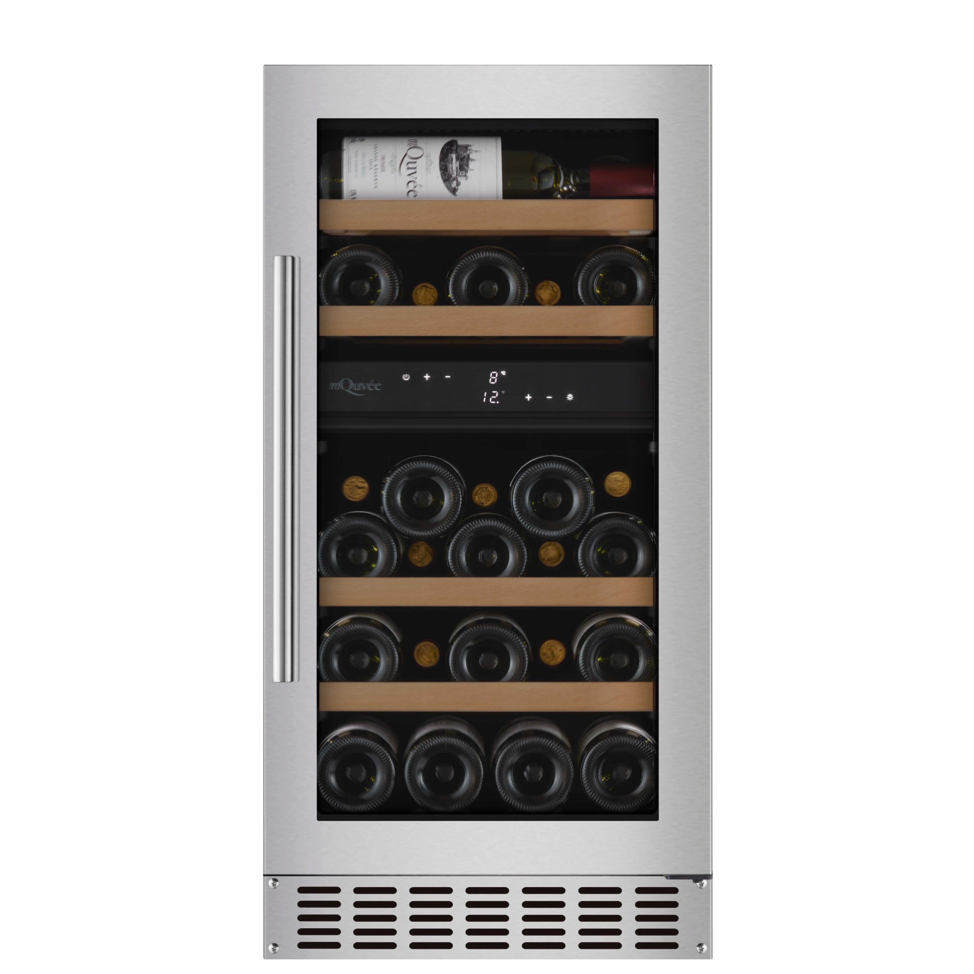 Wine Cooler 28 bottles mQuvée WINECAVE 700 40D Stainless Dual-zone