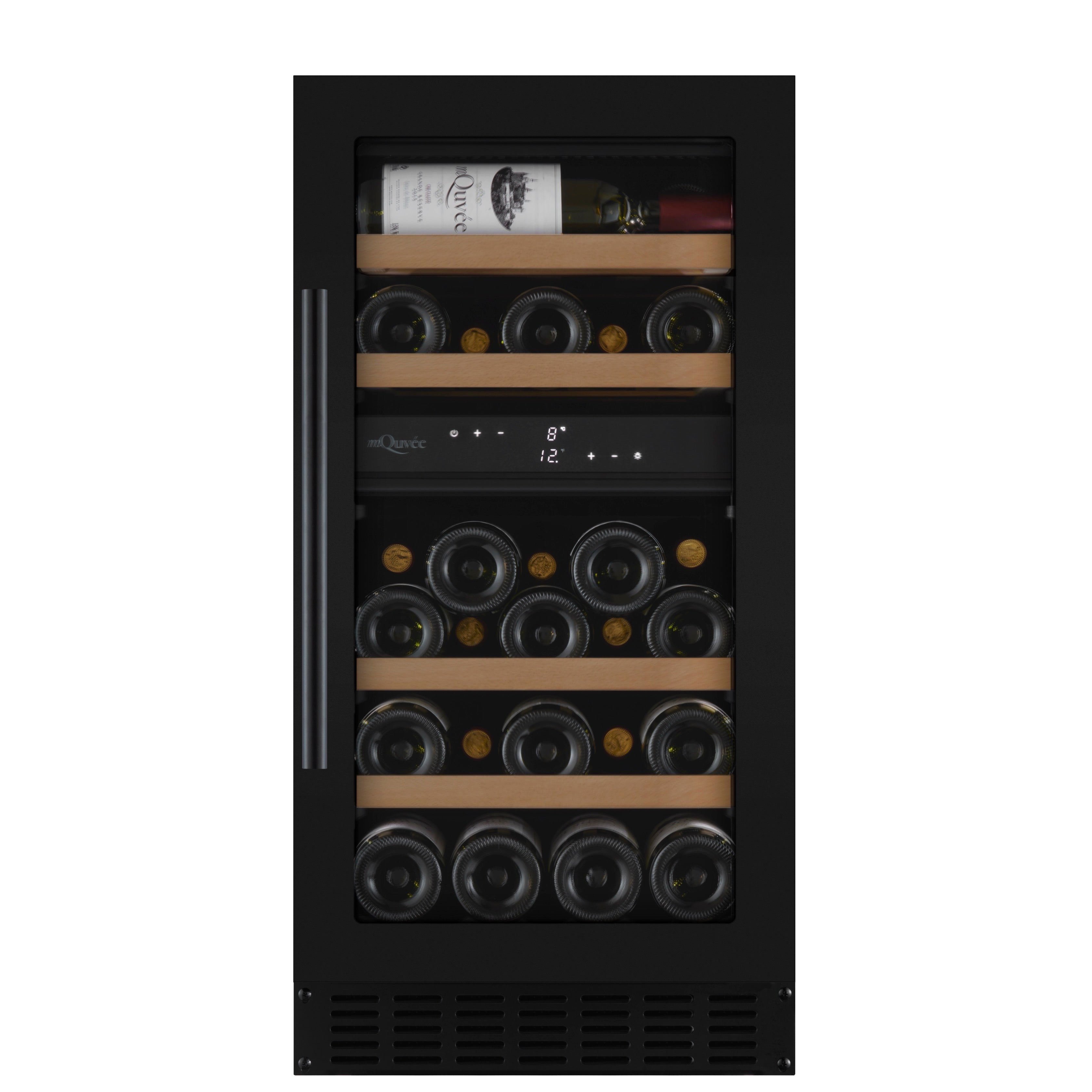 Wine Cooler 28 bottles mQuvée WineCave 700 40D Anthracite Black Dual-zone
