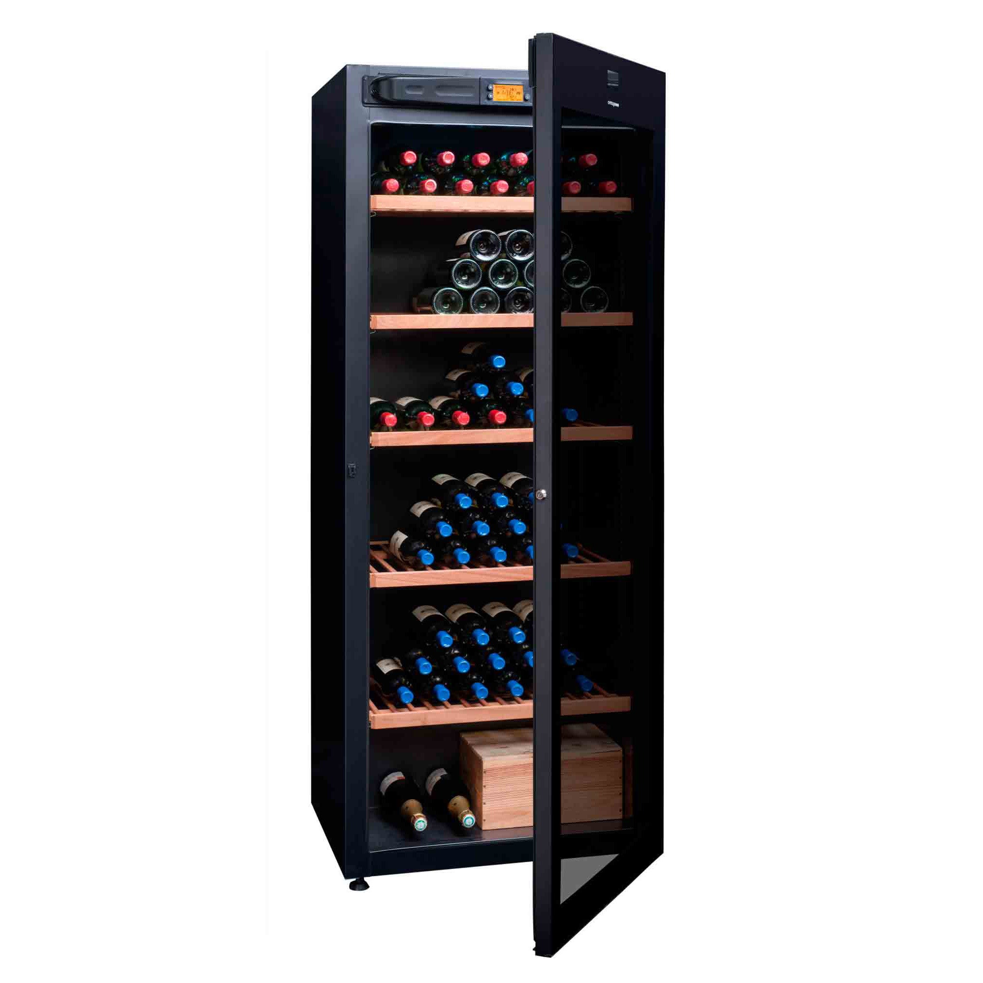 Vista de la Vinoteca 294 Botellas Avintage DVP305G Triple Zona.
