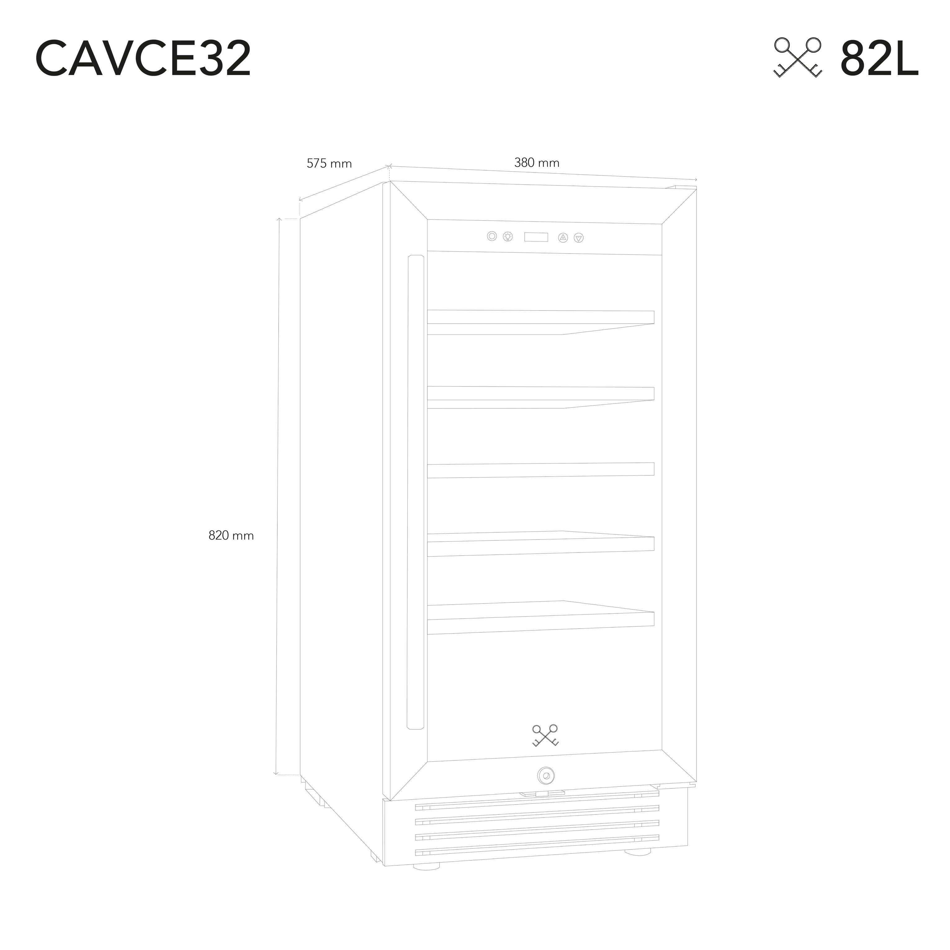 Vinoteca encastrable 32 botellas Les Petits Champs CAVCEB32