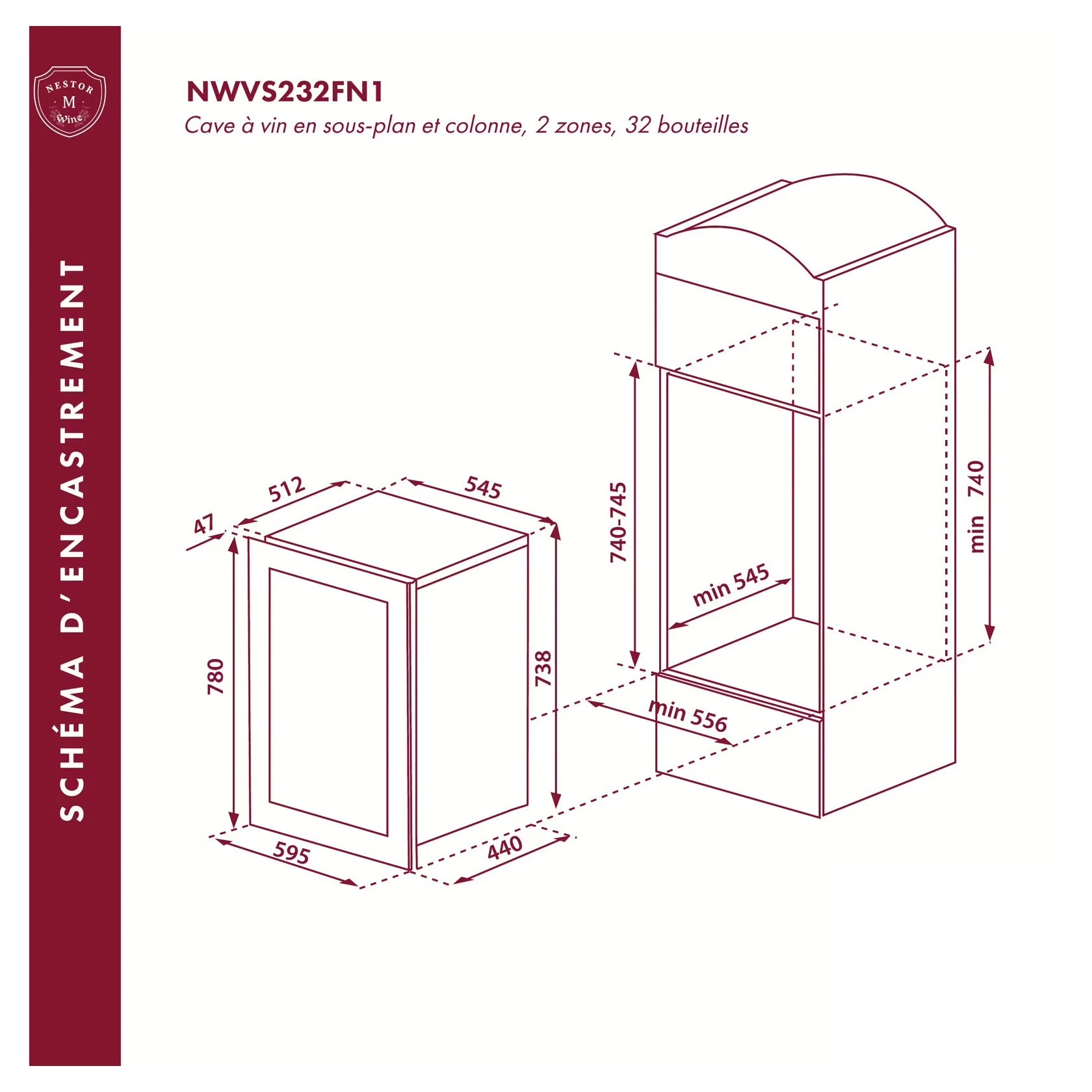Vinoteca 32 botellas Nestor M Wine NWVS232FN1