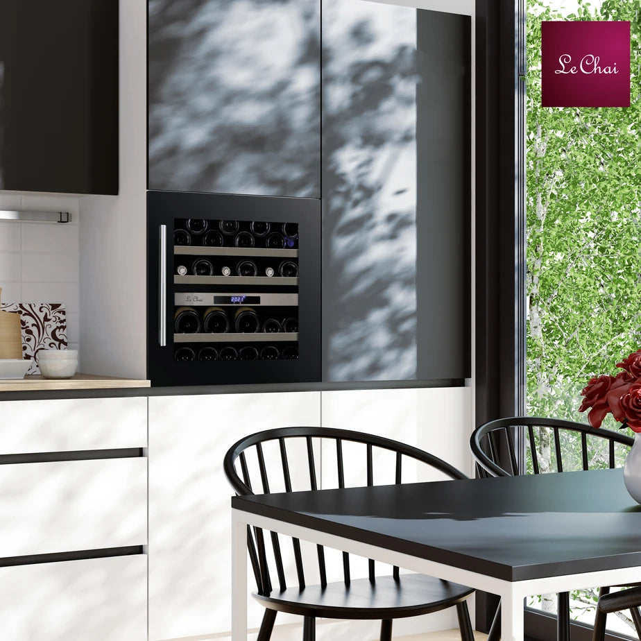 Built-in Wine Cooler 34 bottles Le Chai LBN340 Black Dual-zone