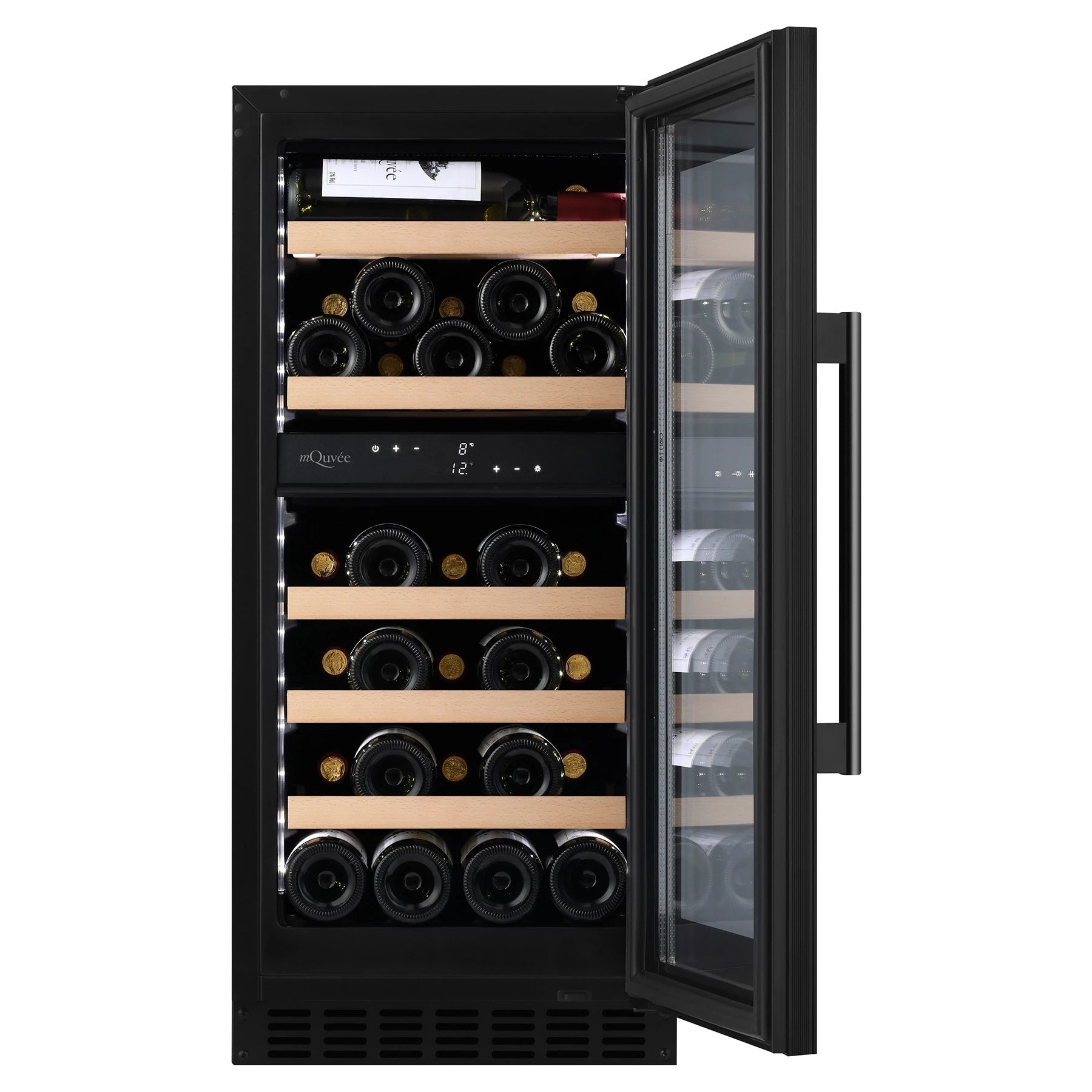 Wine Cooler 34 bottles mQuvée WineCave 800 40D Fullglass Dual-zone