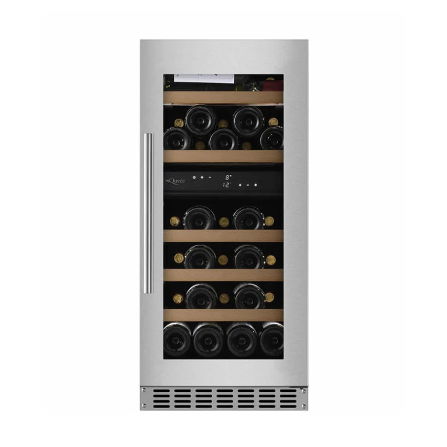 Wine Cooler 34 bottles mQuvée WineCave 800 40D Stainless dual-zone