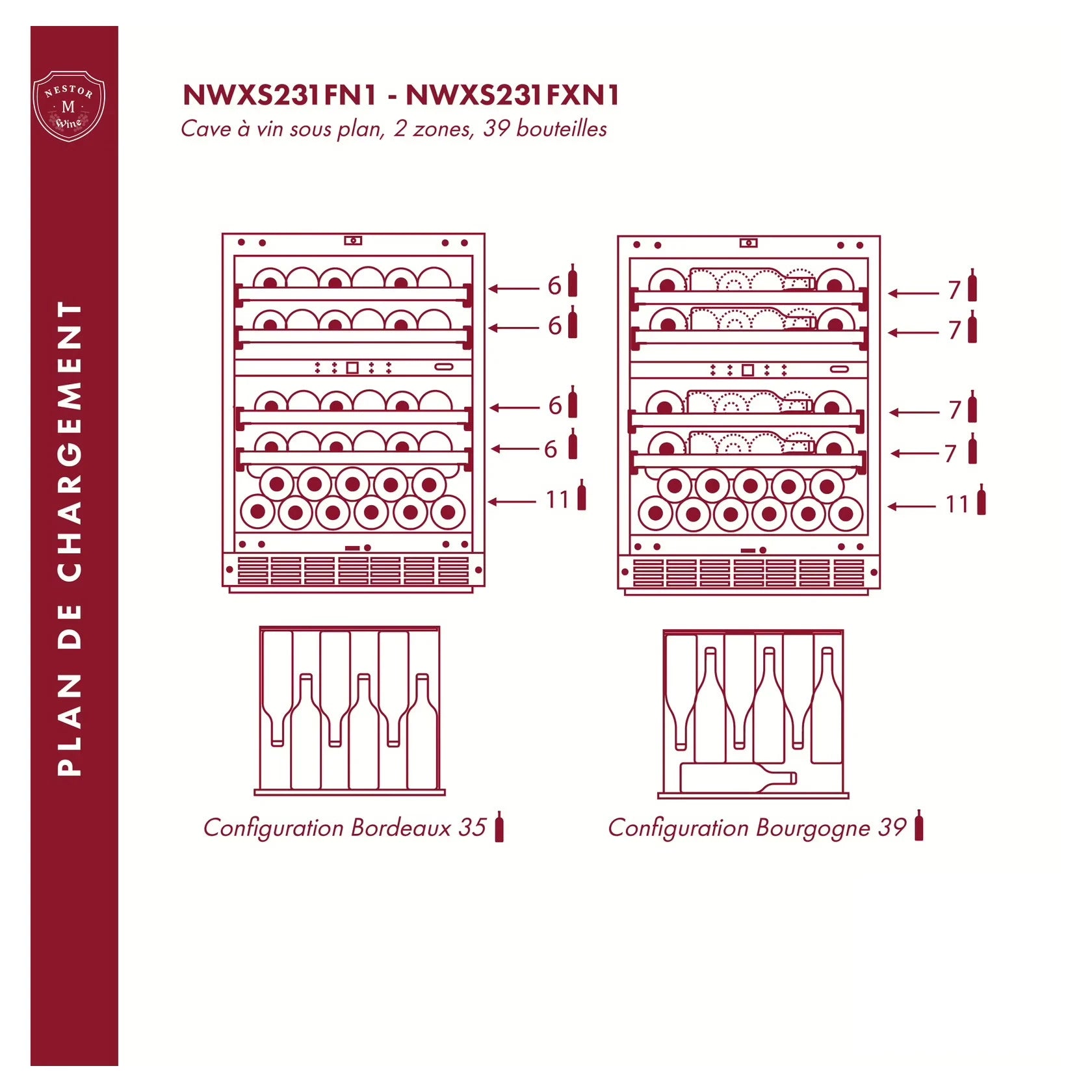 Vinoteca 35 botellas Nestor M Wine NWXS231FN1