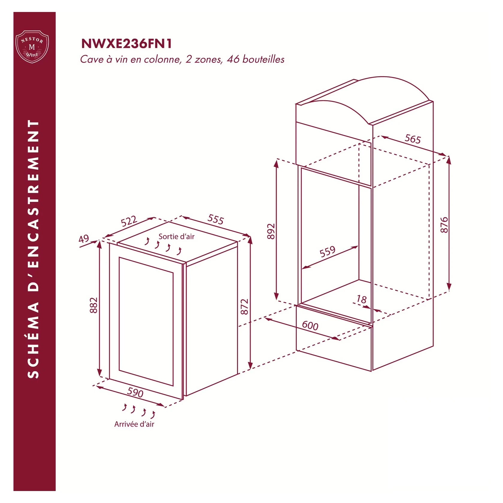 Vinoteca 36 botellas Nestor M Wine NWXE236FN1