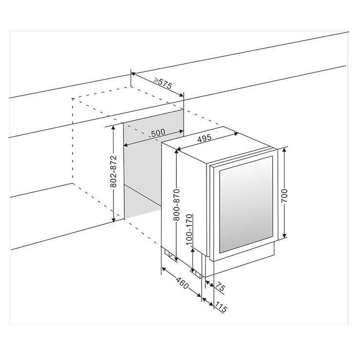 Wine Cooler 38 bottles mQuvée WineCave 700 50D Modern Dual-zone