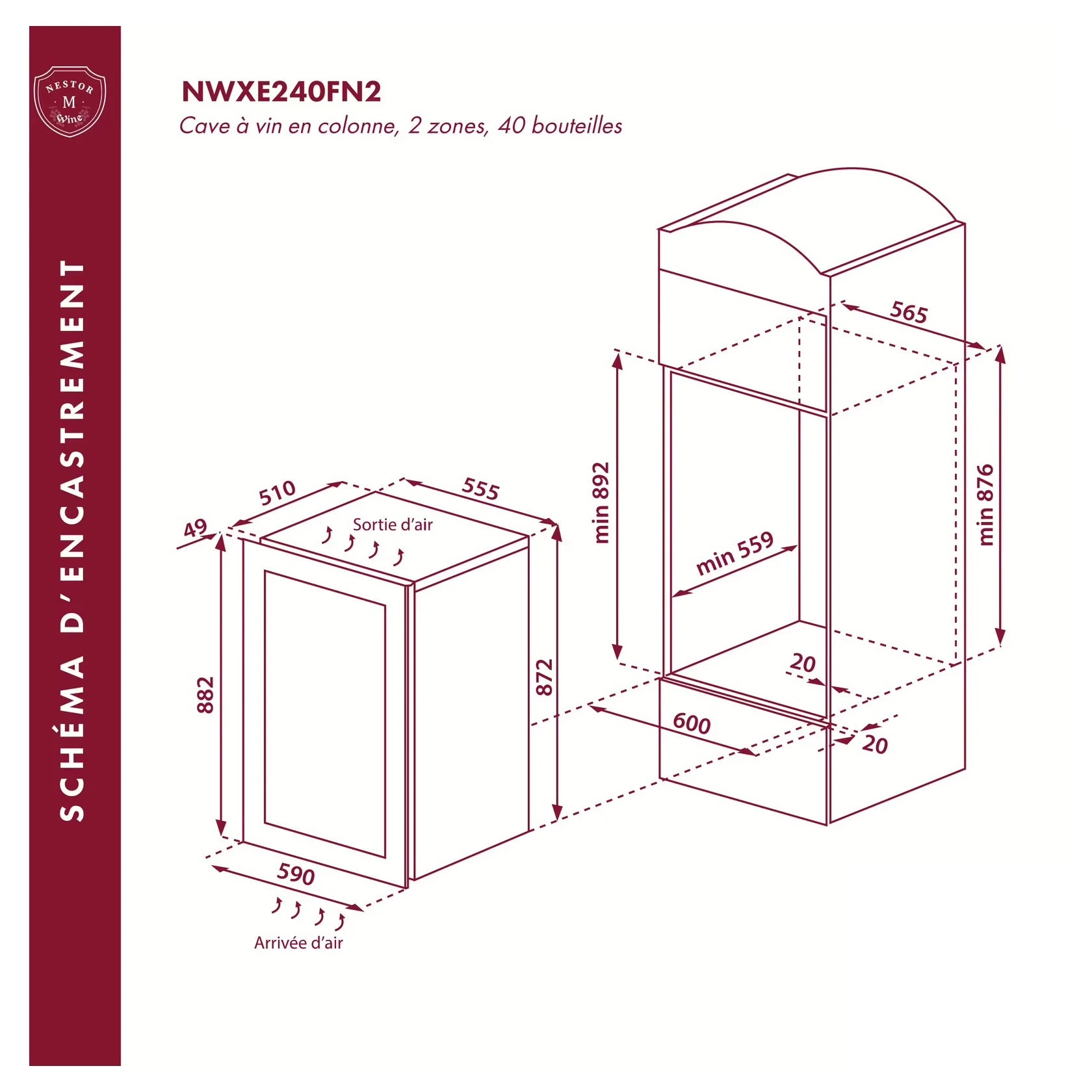 Vinoteca 40 botellas Nestor M Wine NWXE240FN2