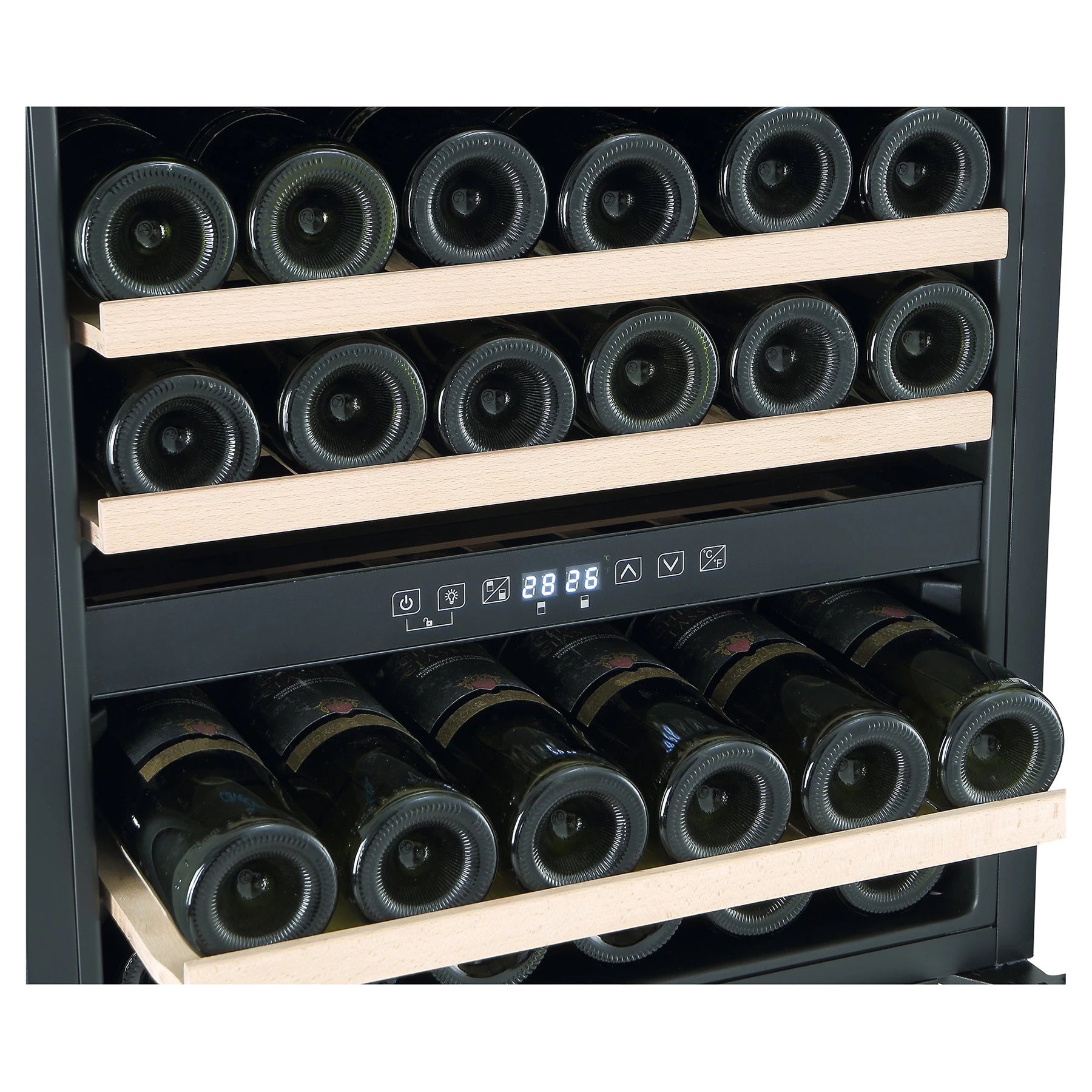 Caviss CLEN246TBE4, vinoteca bajo encimera con iluminación LED y control digital.