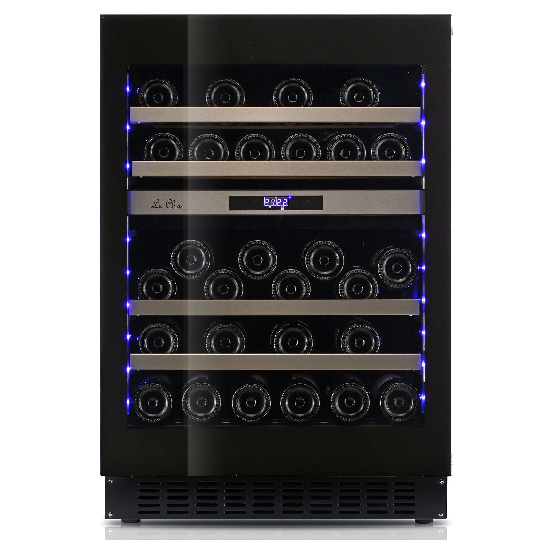 Vinoteca encastrable Le Chai LBN458PO de 45 botellas en color negro.