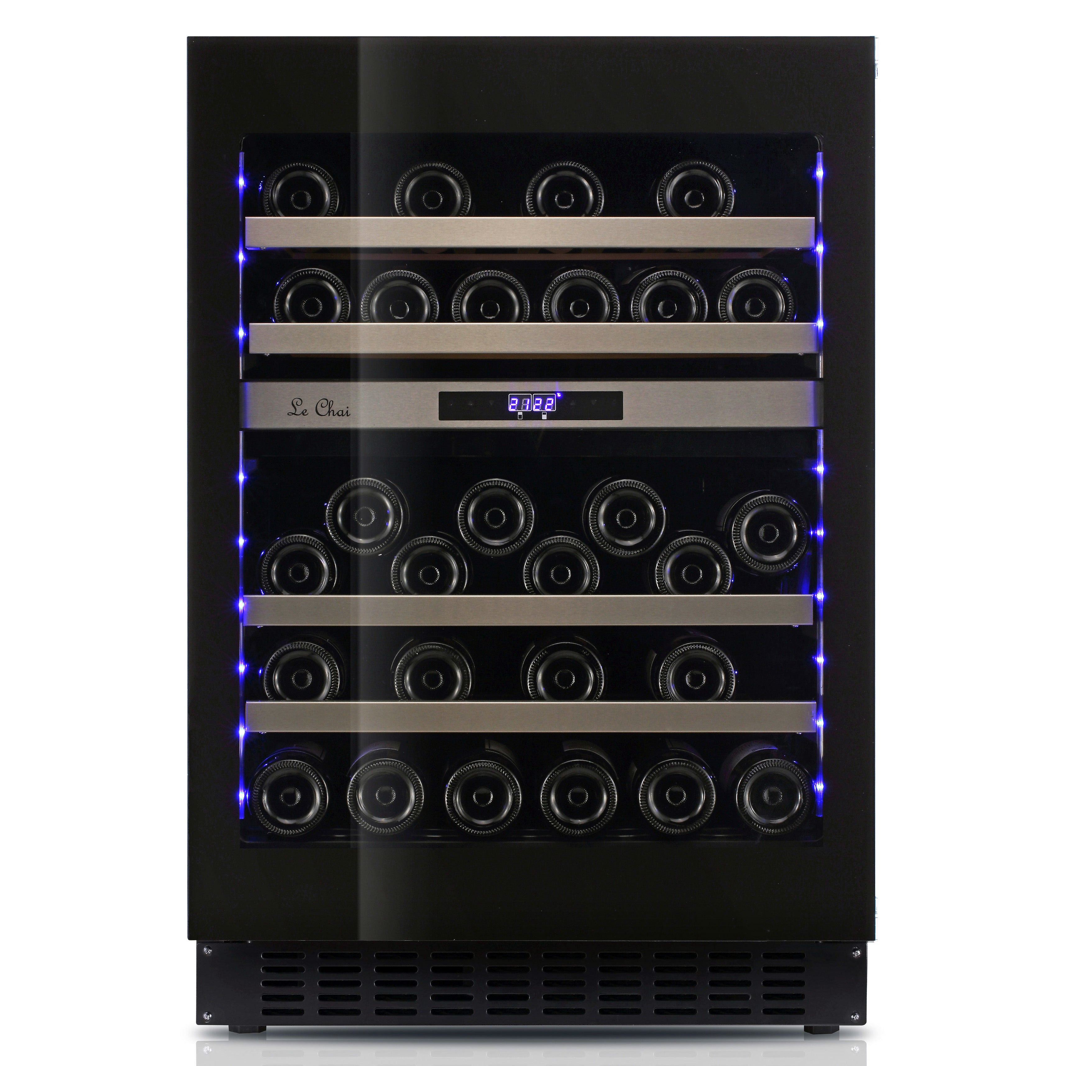 Built-in Wine Cooler 45 bottles Le Chai LBN458PO Black Dual-zone
