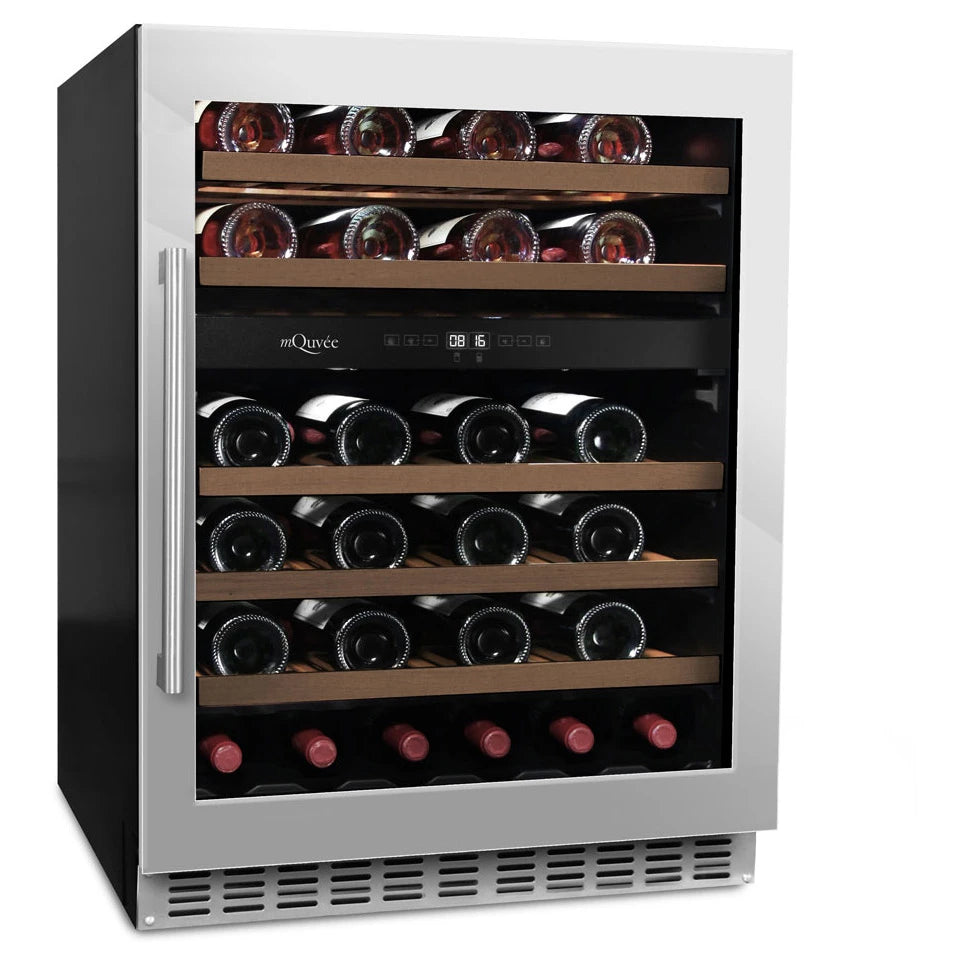 Wine Cooler 45 bottles mQuvée WineCave 780 60D Stainless Steel Dual-zone