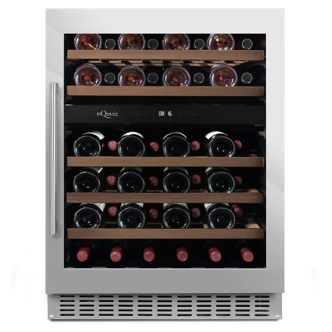 Wine Cooler 45 bottles mQuvée WineCave 780 60D Stainless Steel Dual-zone