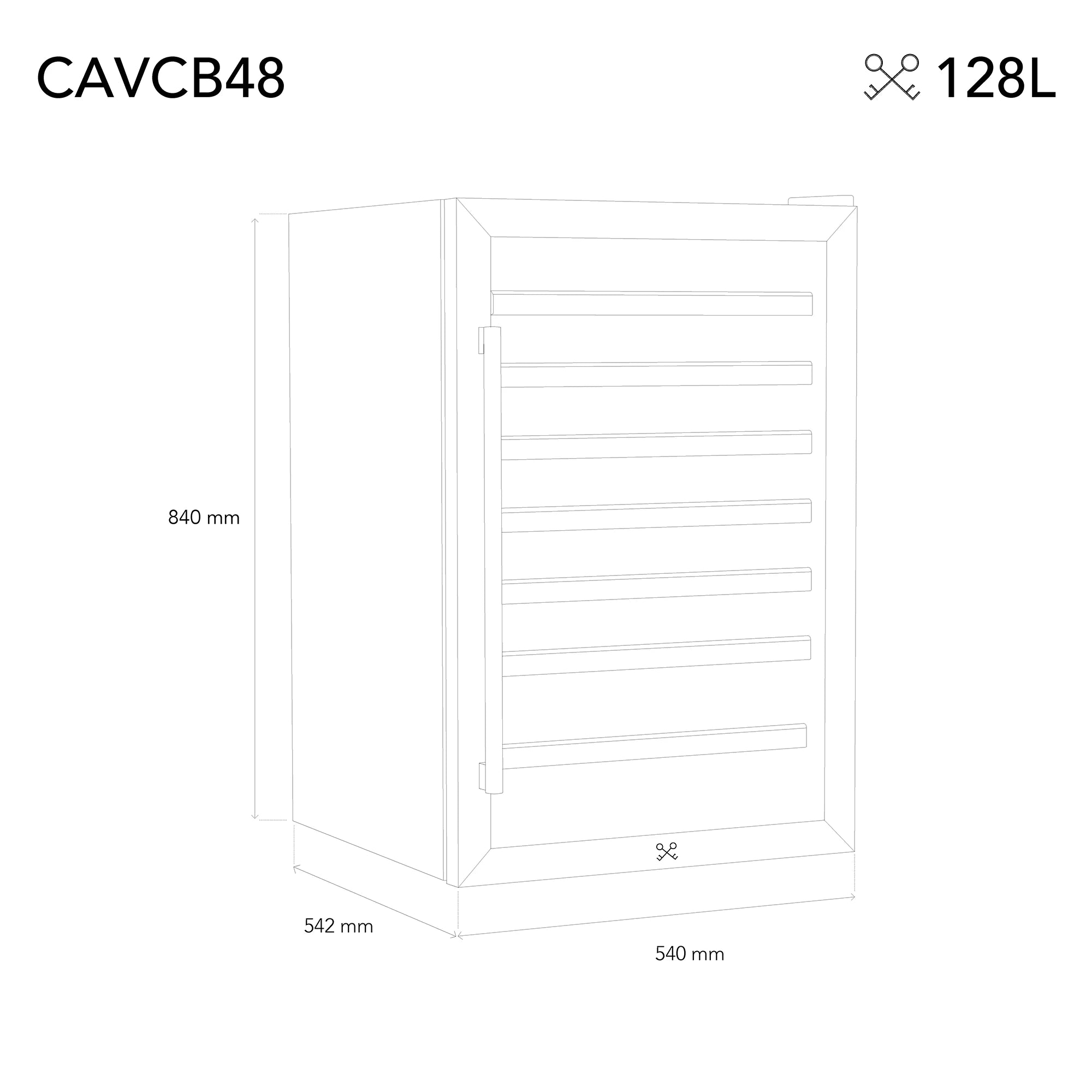 Wine Cooler 48 bottles Les Petits Champs CAVCB48 Black