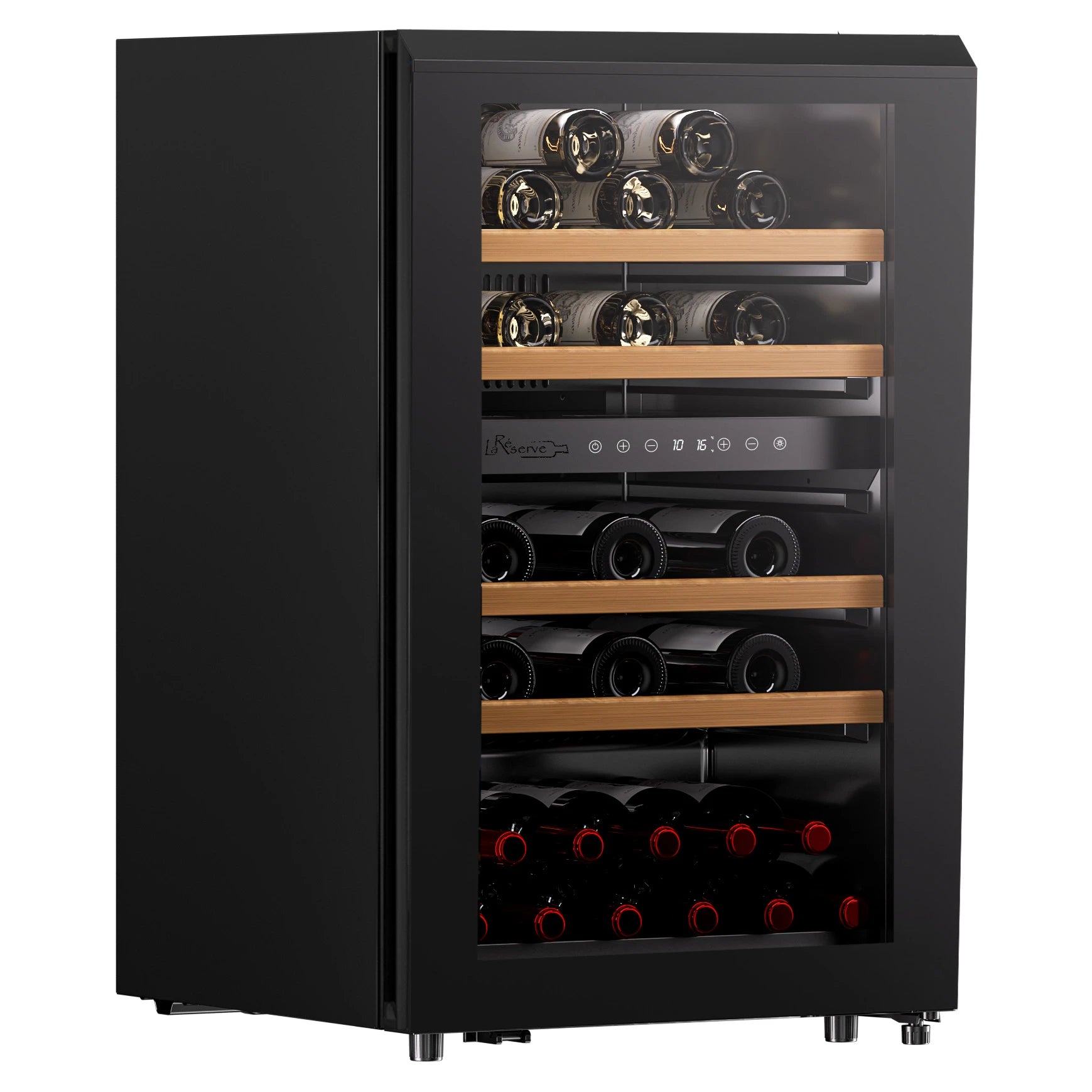 Vinoteca La Réserve RWC254FN1 de 54 botellas con puerta de cristal negro, imagen de producto
