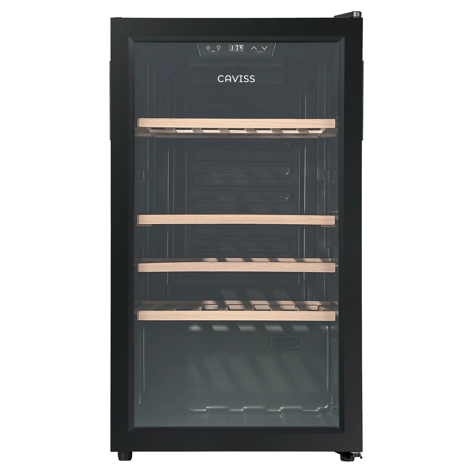 Vinoteca Caviss CT1PL56CB cerrada, vista frontal con la puerta de triple acristalamiento
