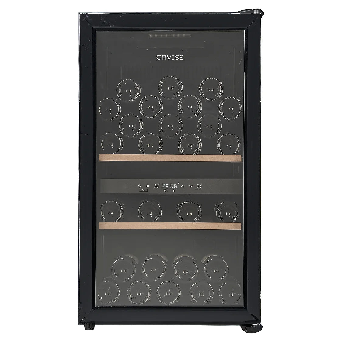 Vinoteca Caviss CT2PL56CB cerrada y llena, vista frontal
