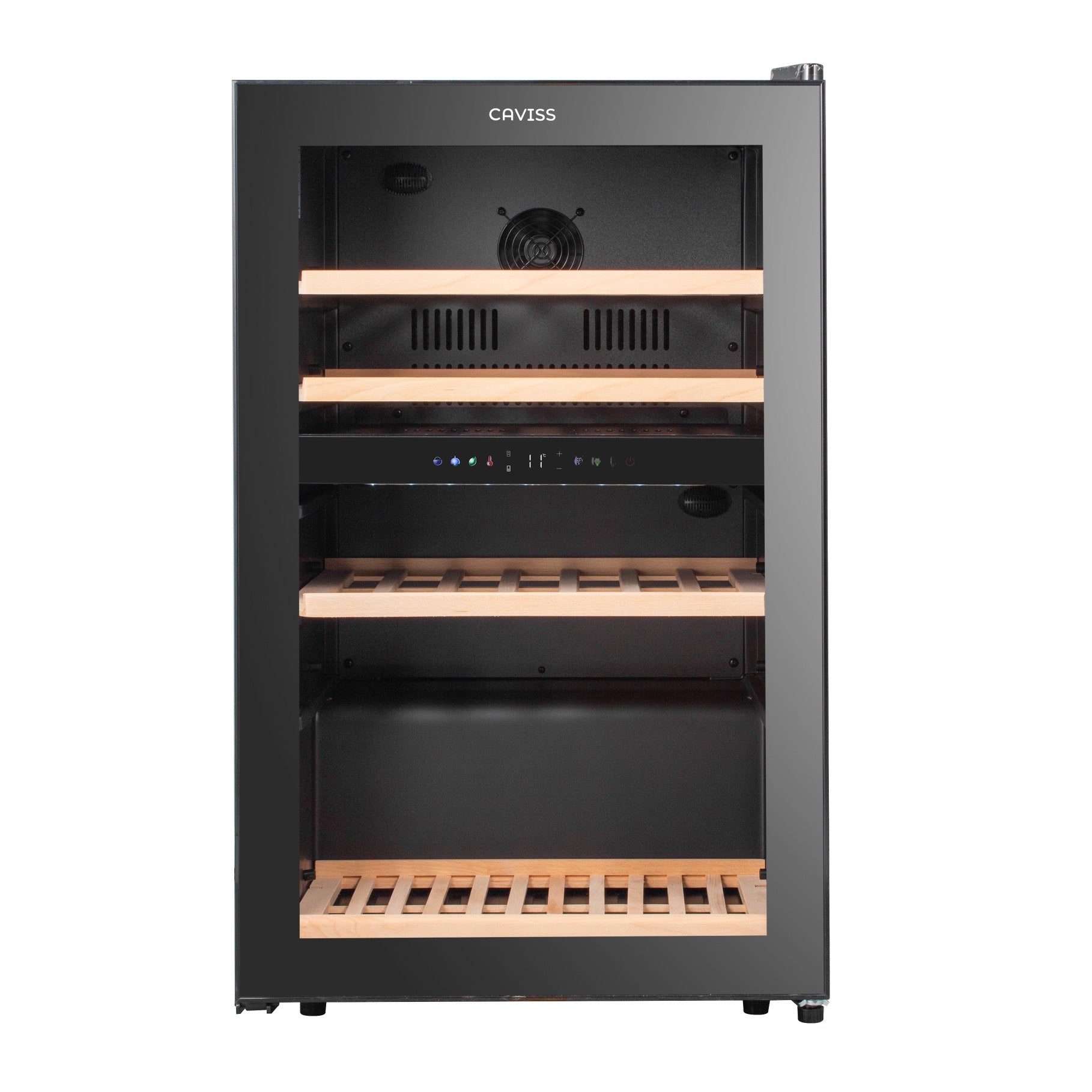Vinoteca doble zona 59 botellas Caviss C259CBEG frontal vacía