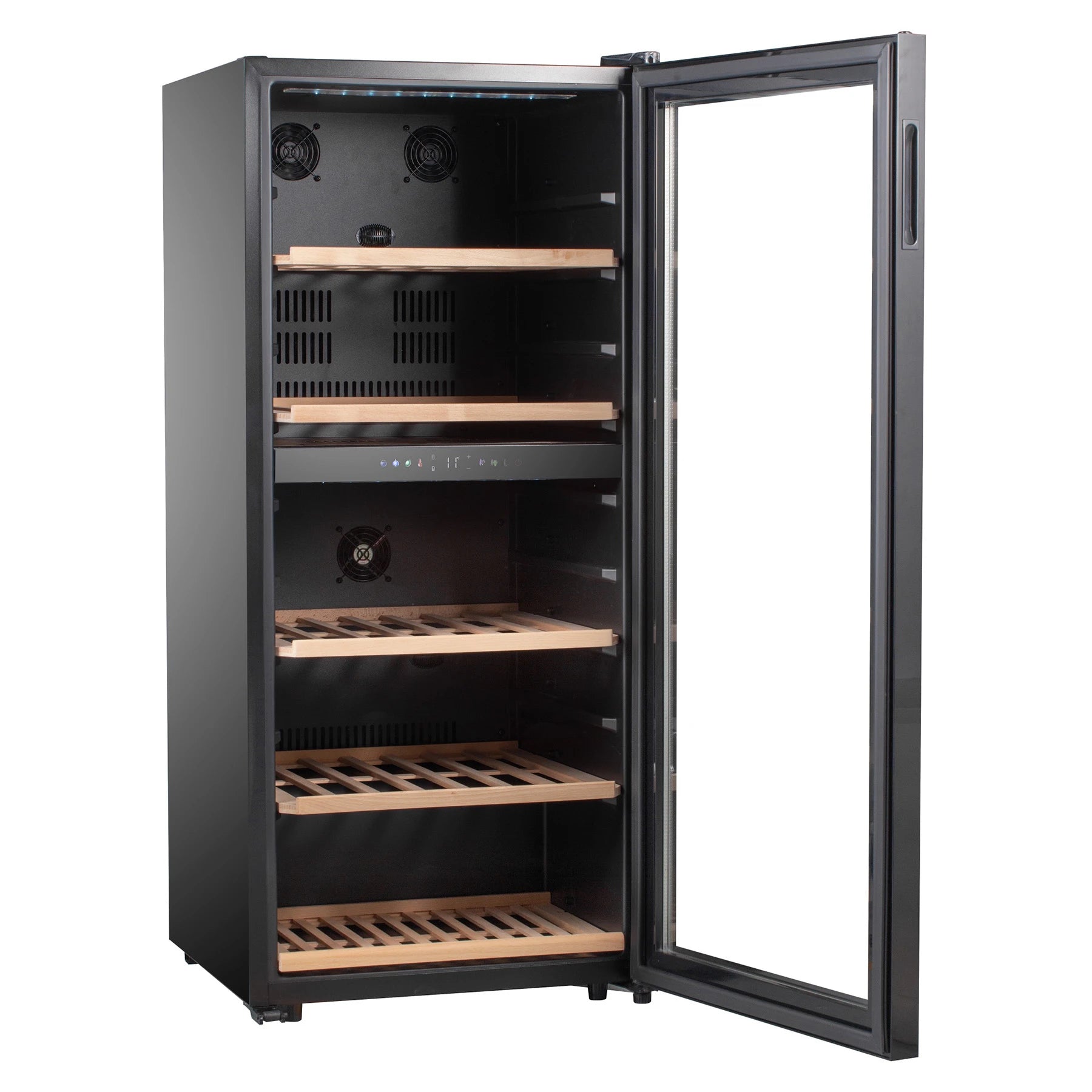 Caviss C291CBEG, vinoteca de libre instalación con iluminación LED blanca.